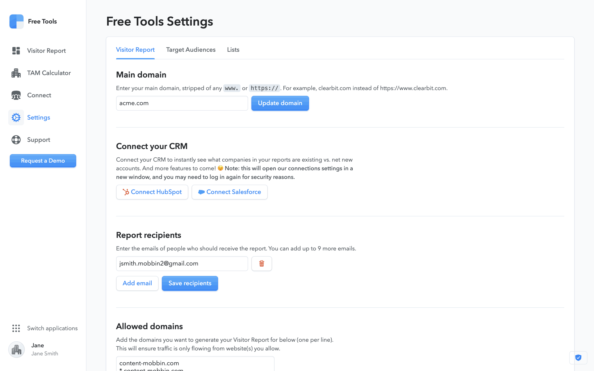 Clearbit Web Business interface screenshot 18