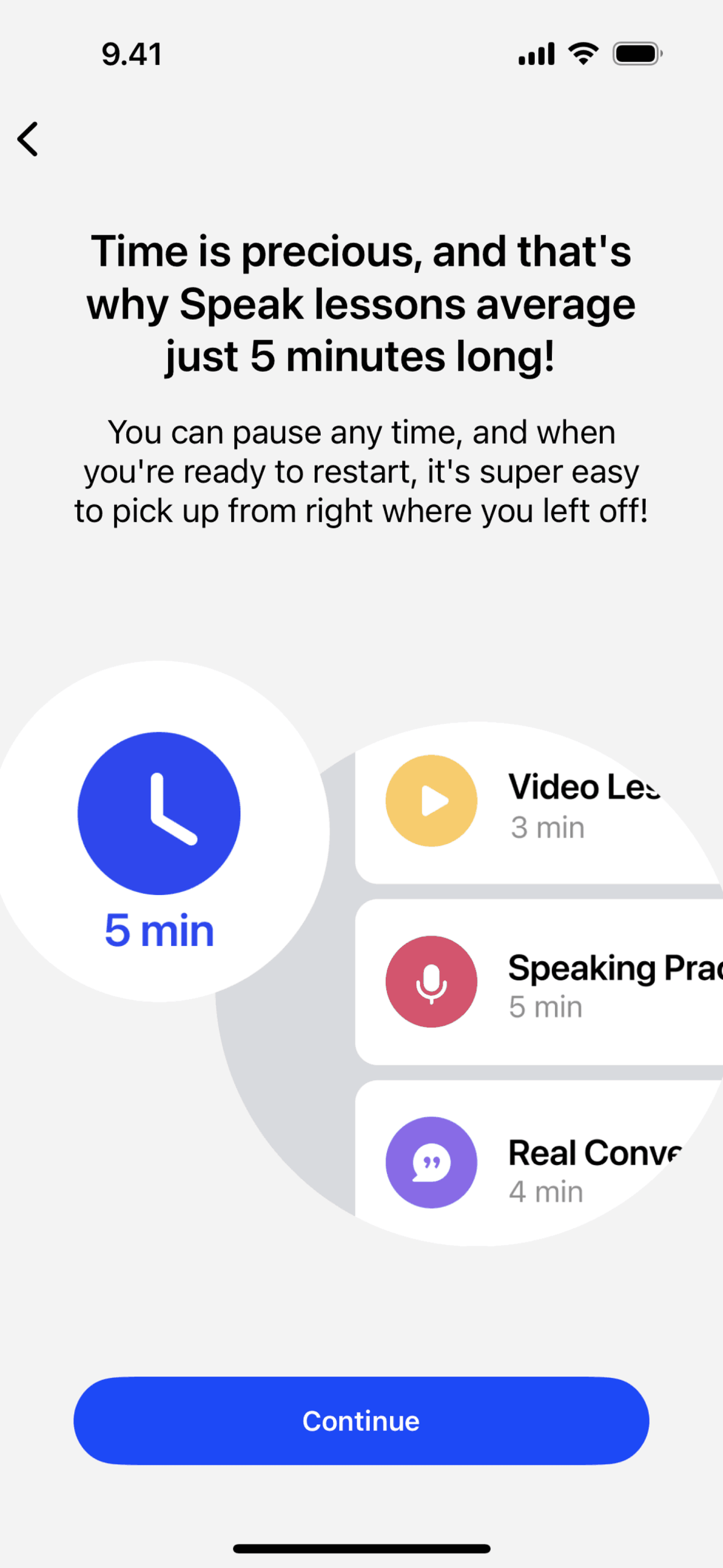 Speak iOS Education interface screenshot 17