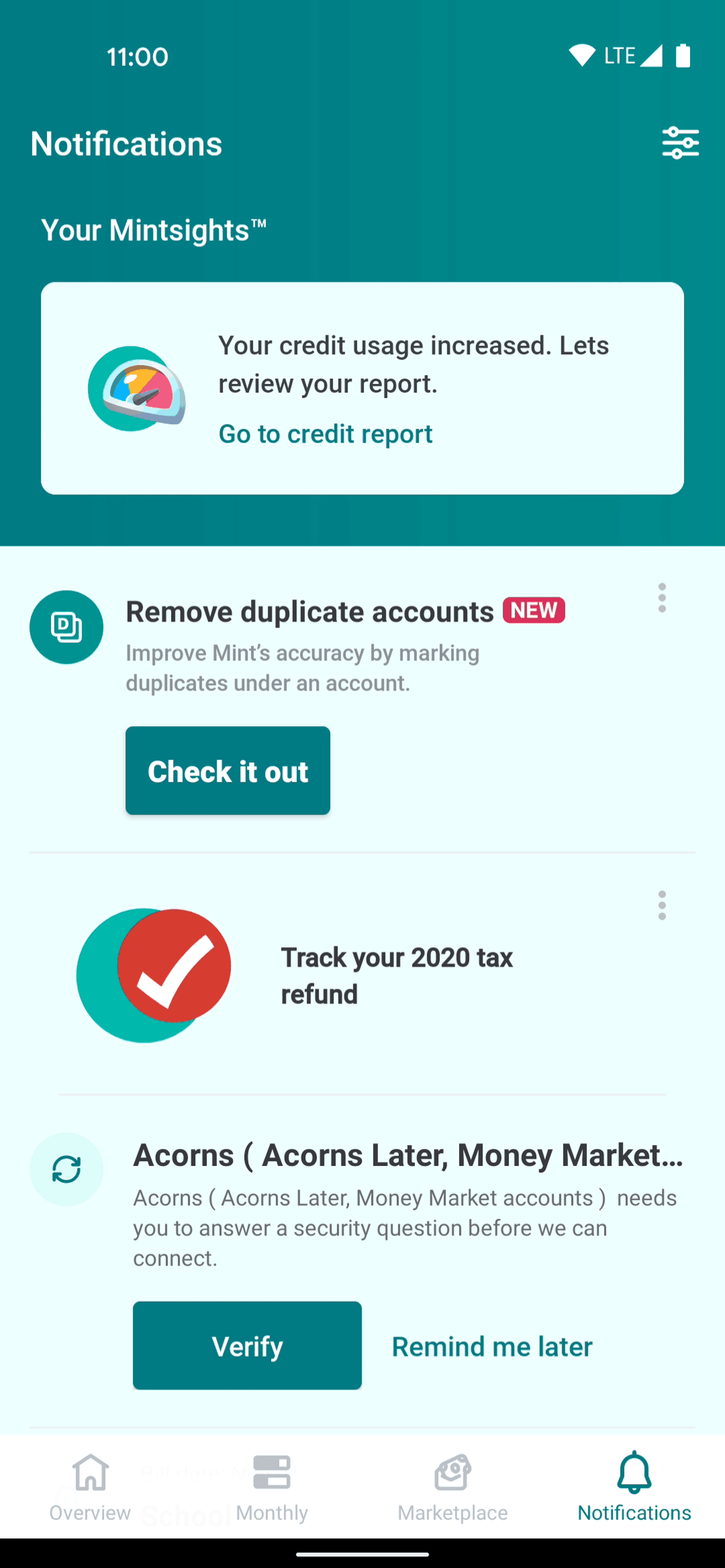 Mint Android Finance interface screenshot 3