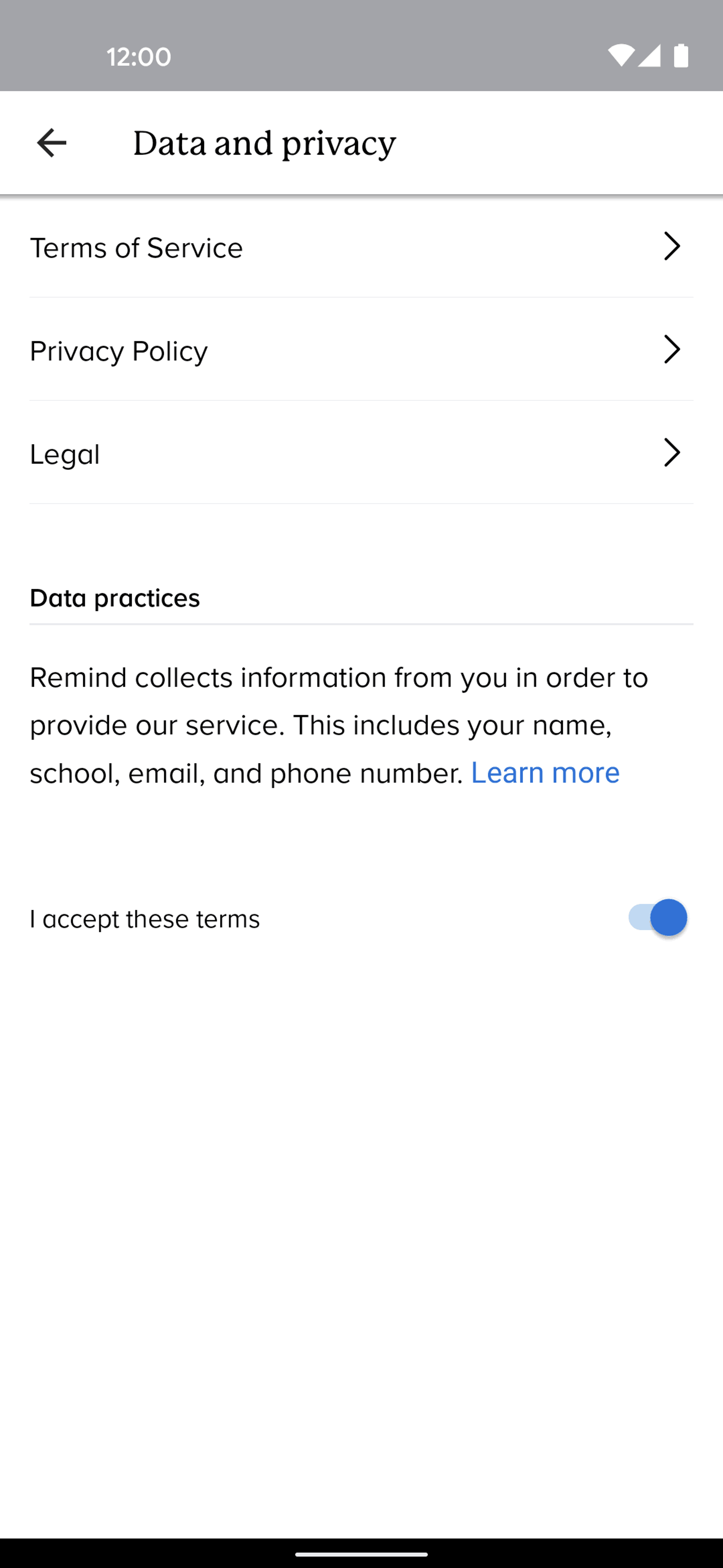 Remind Android Education interface screenshot 9