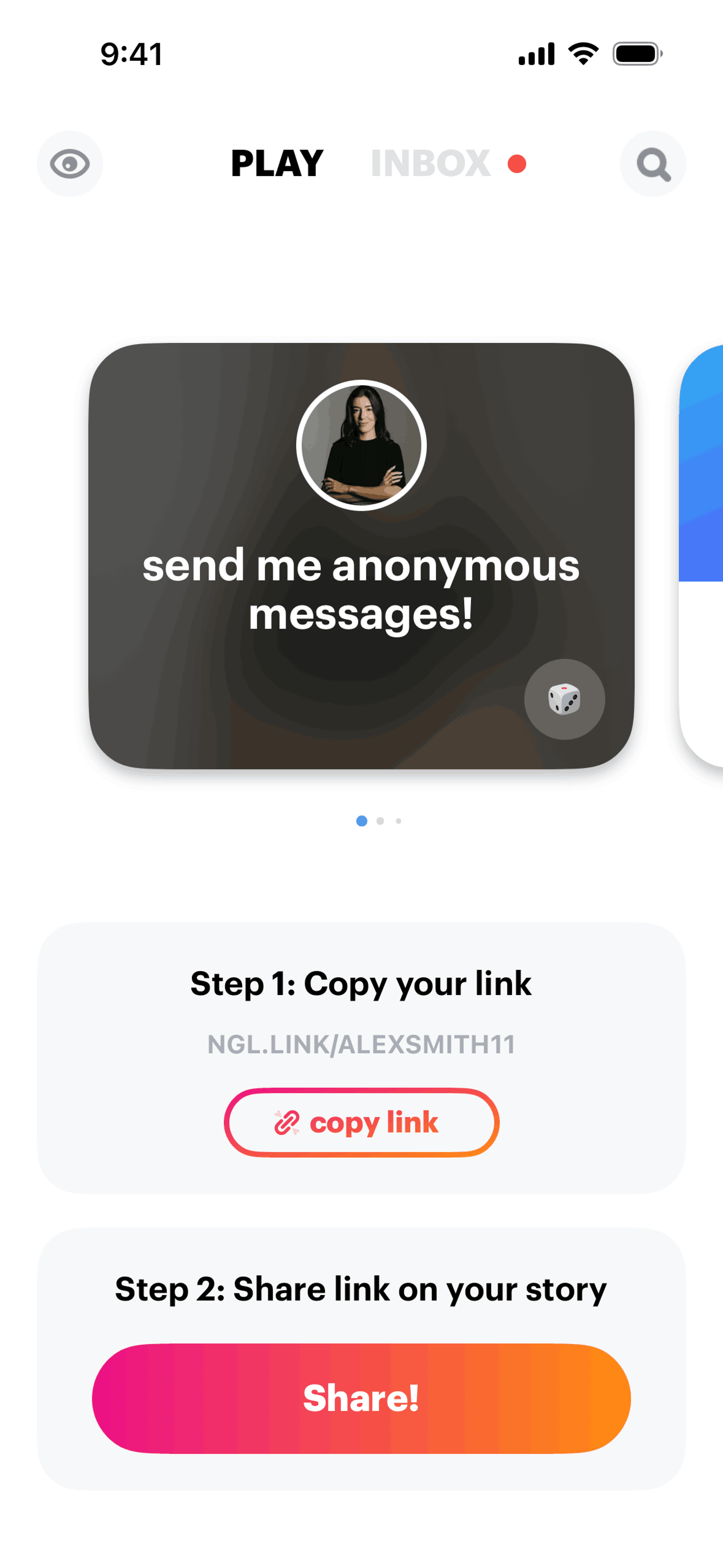 NGL iOS Lifestyle interface screenshot 16