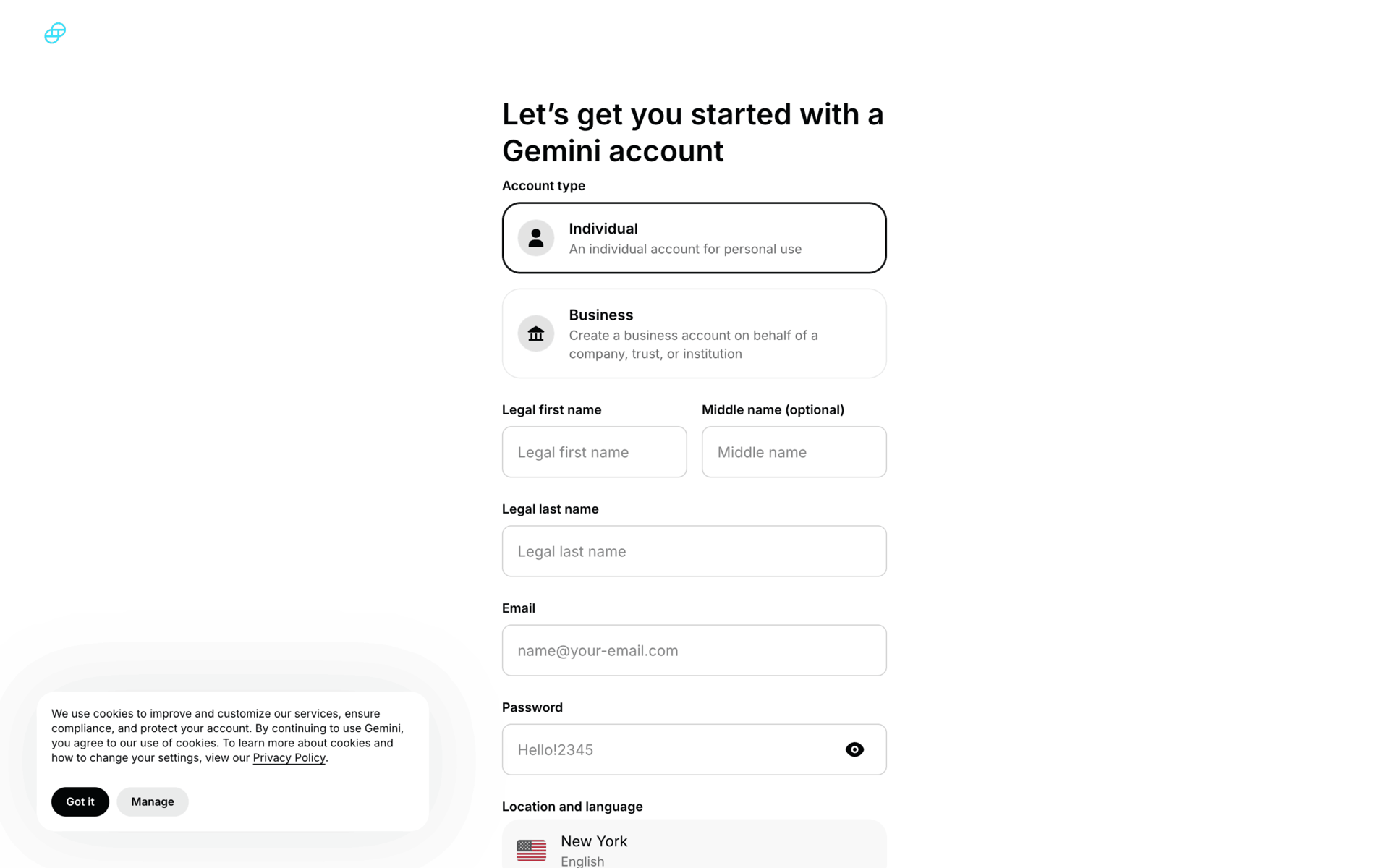 Gemini Web Finance interface screenshot 4