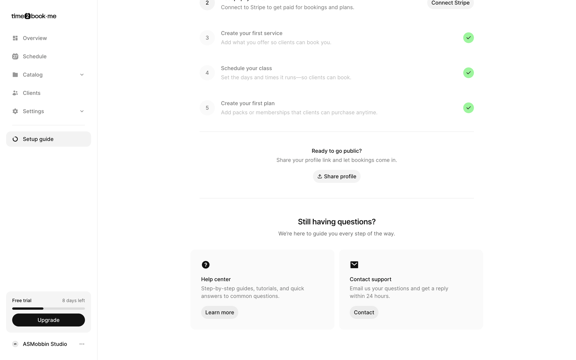 Time2book Web Health & Fitness interface screenshot 14