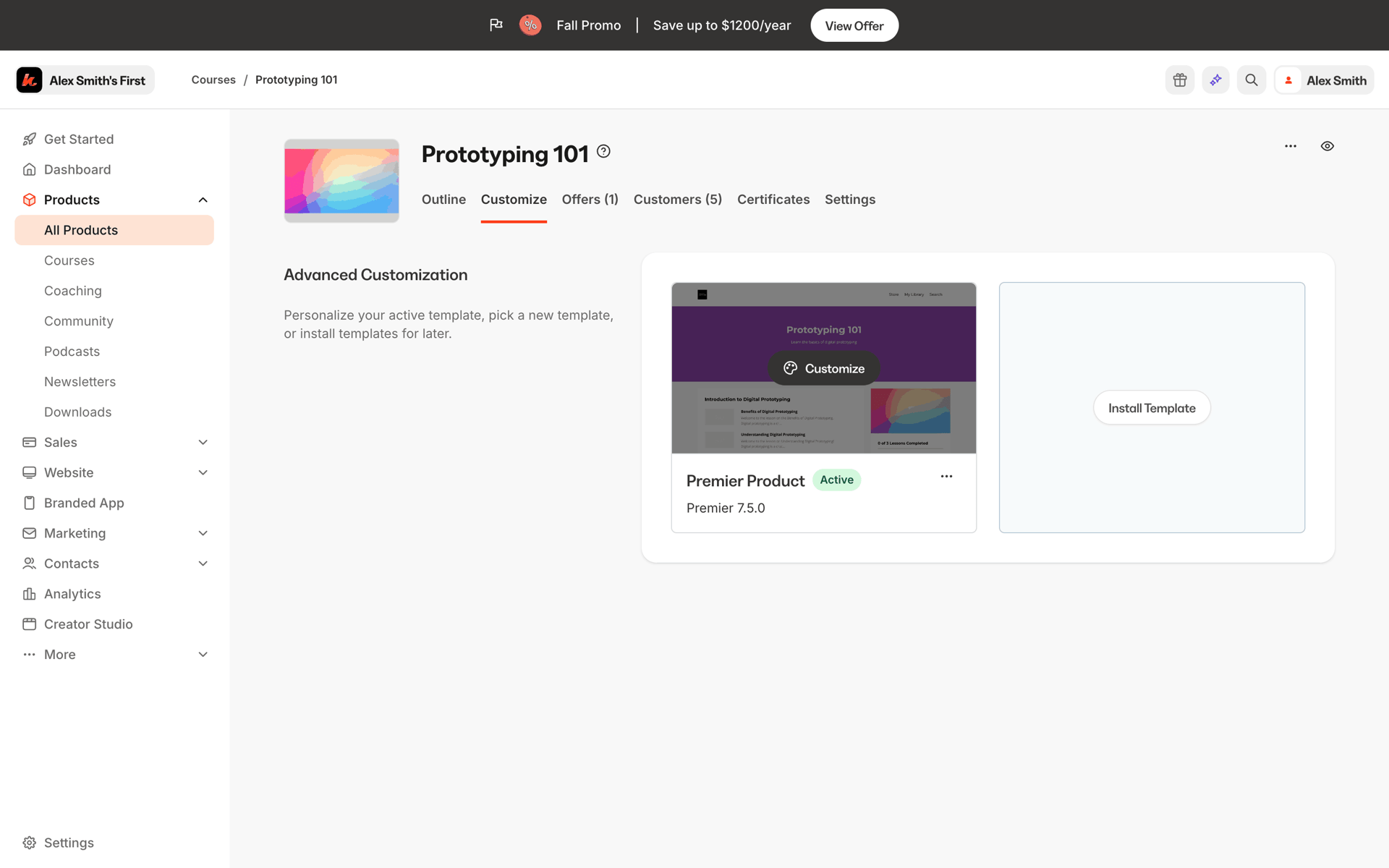 Kajabi Web Business interface screenshot 13