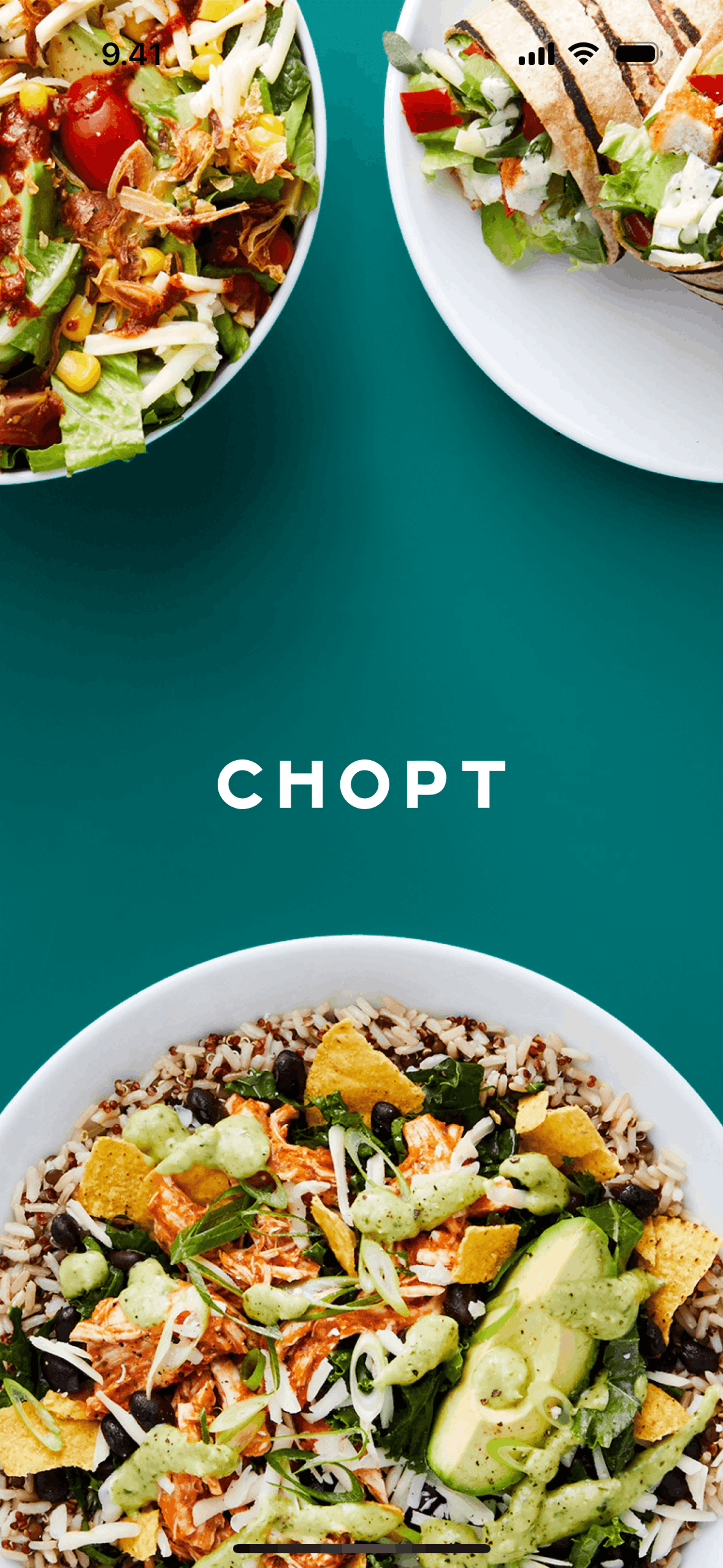CHOPT iOS Food & Drink interface screenshot 1