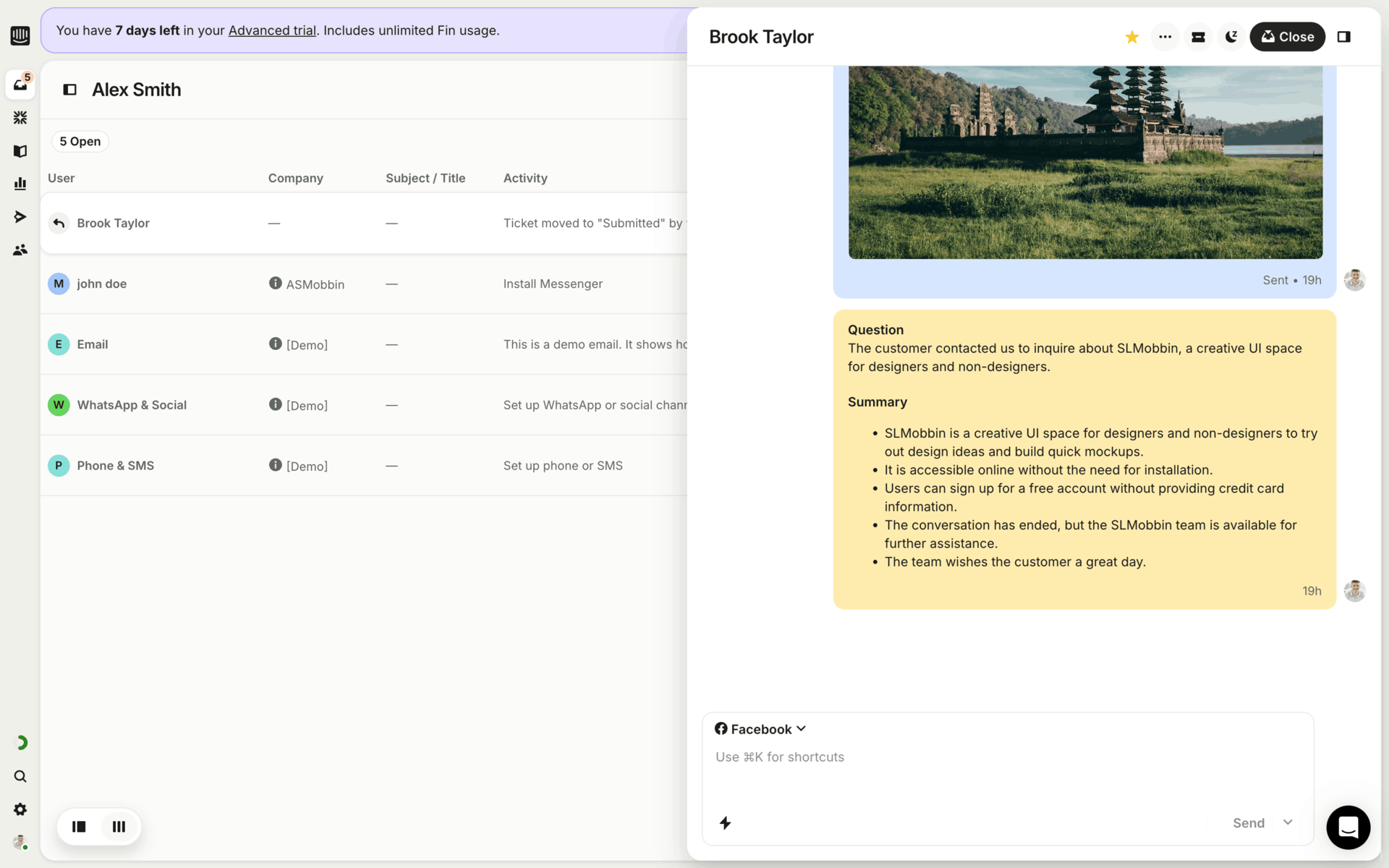 Intercom Web Business interface screenshot 23