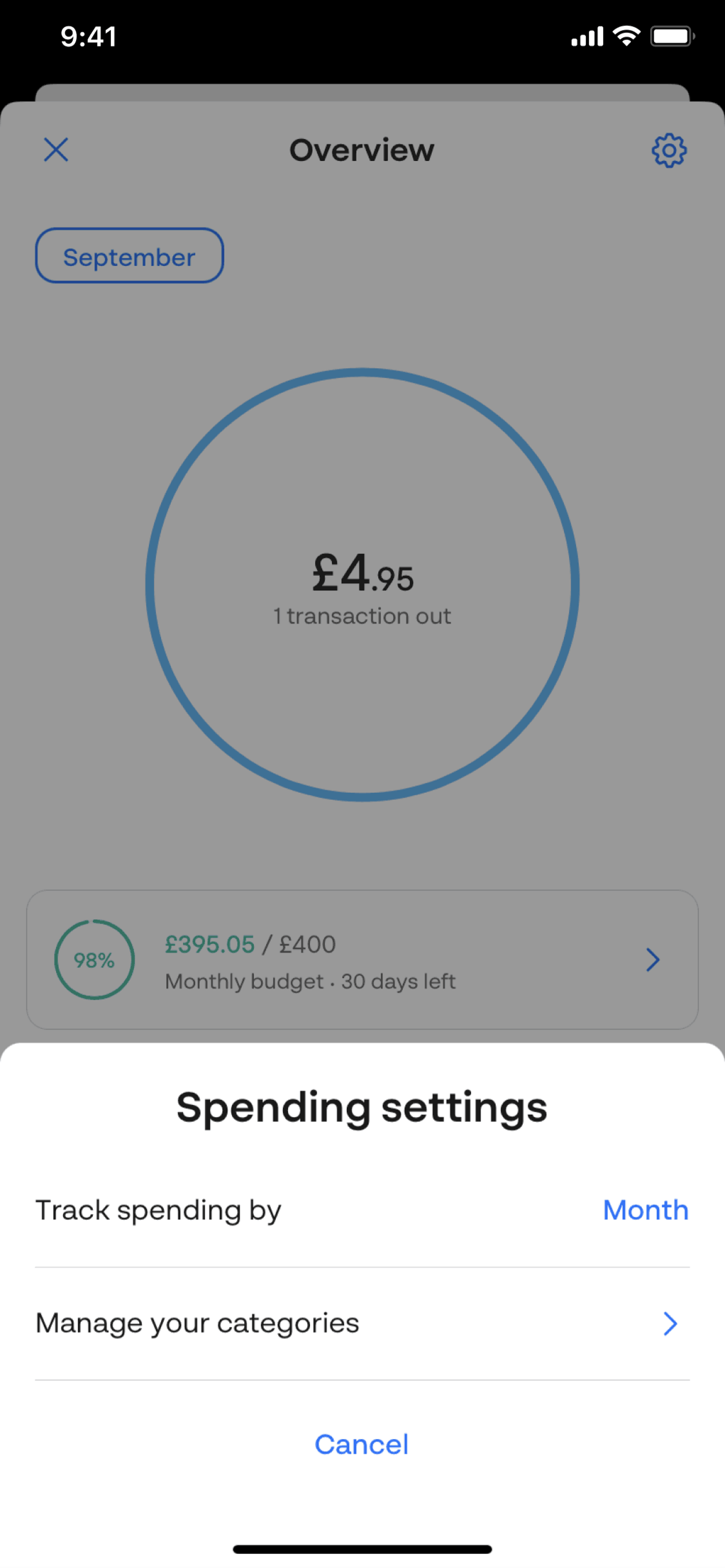 Monese iOS Finance interface screenshot 11