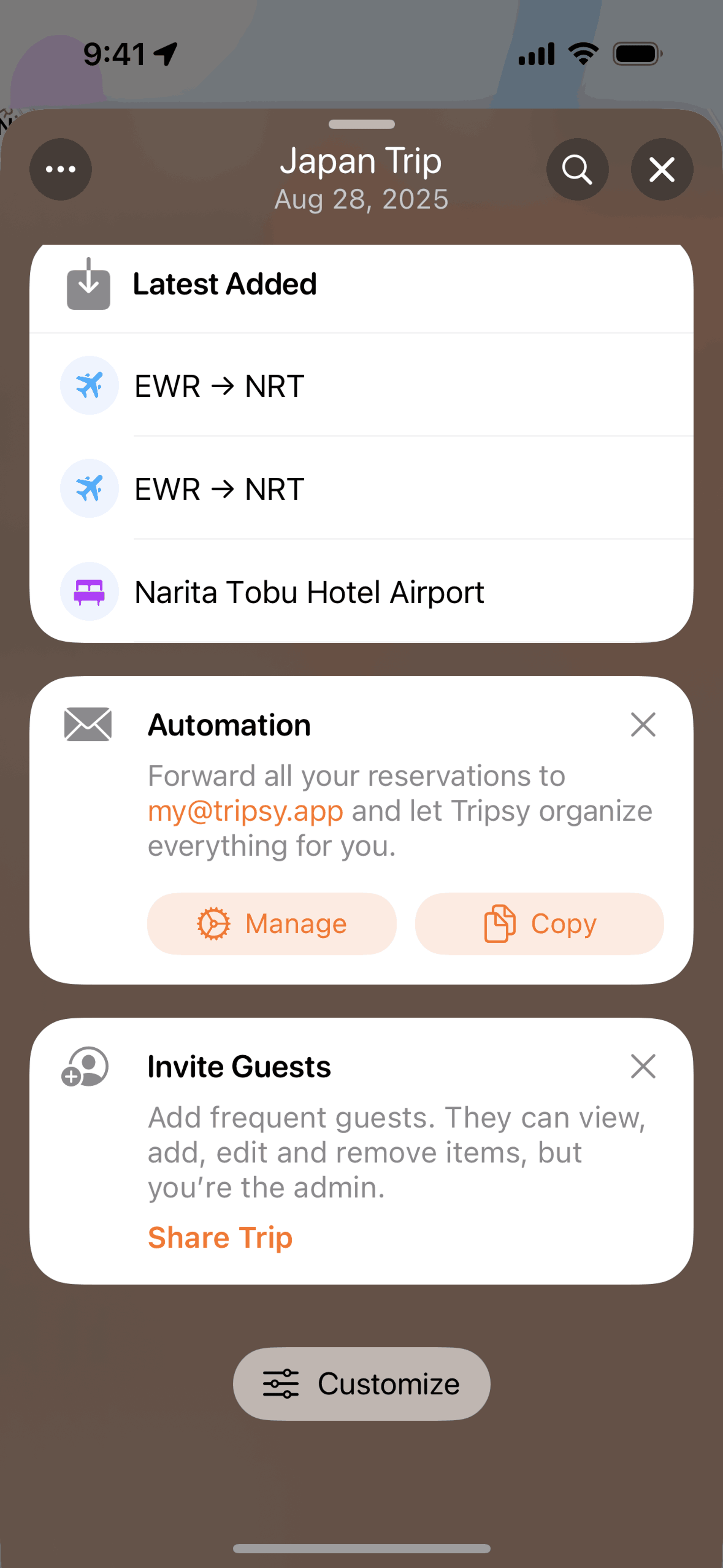 Tripsy iOS Travel & Transportation interface screenshot 4