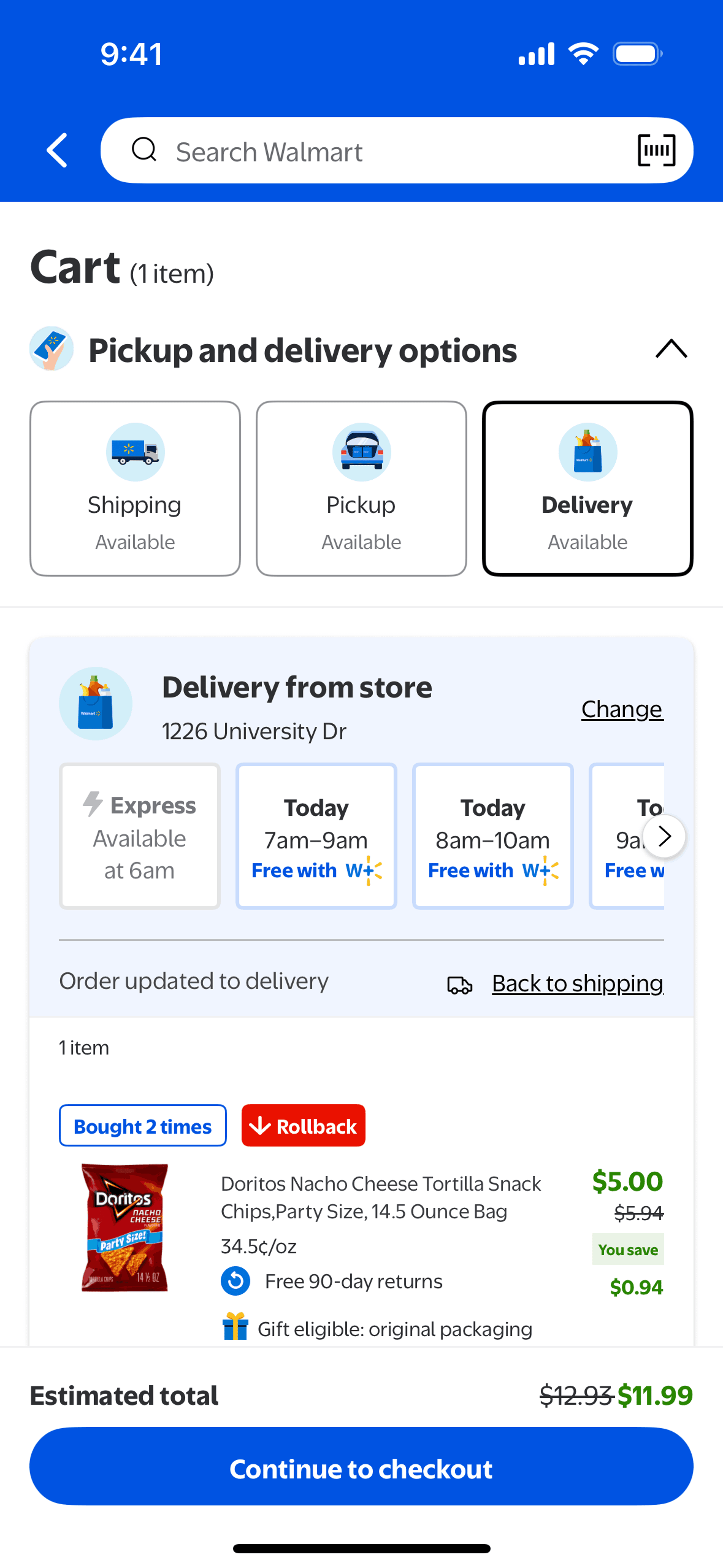 Walmart iOS Shopping interface screenshot 18