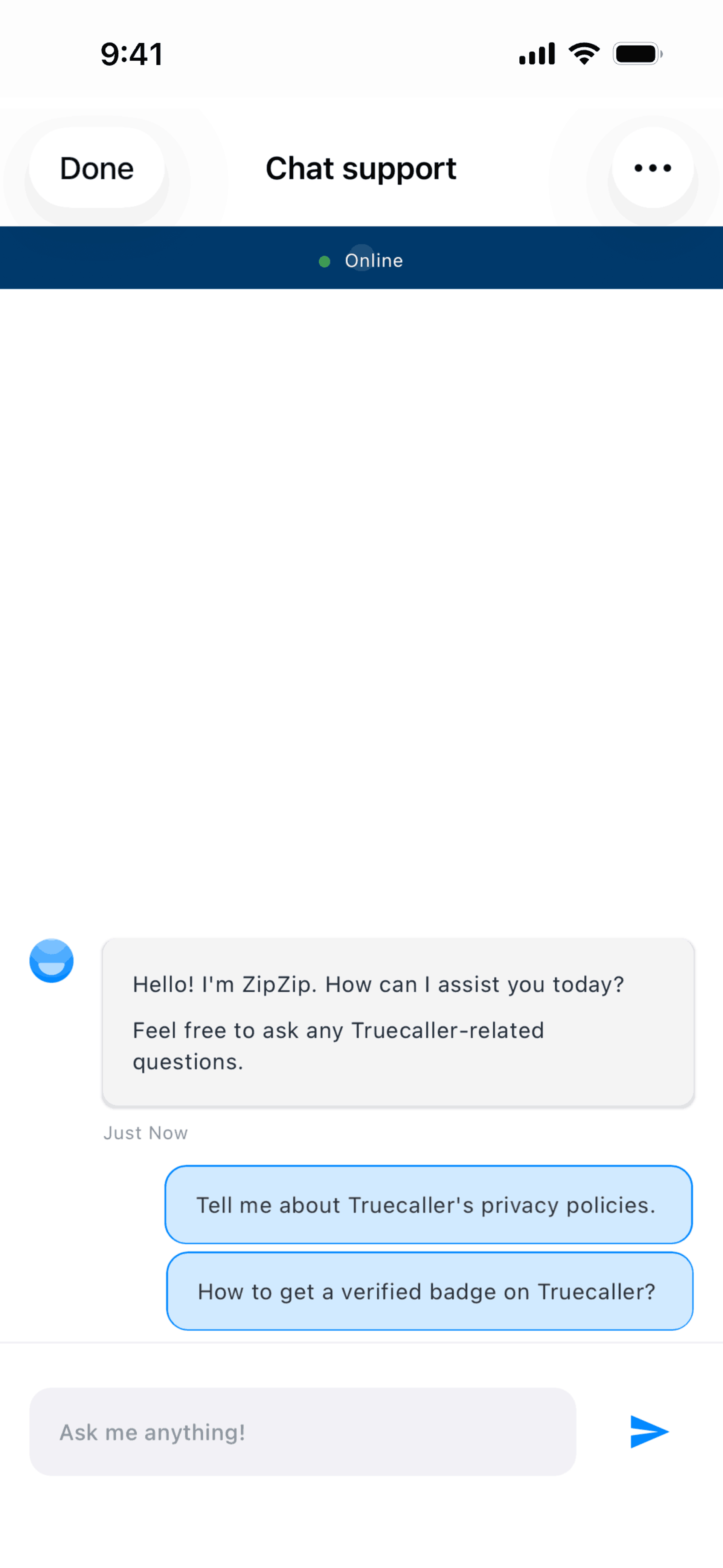 Truecaller iOS Utilities interface screenshot 12