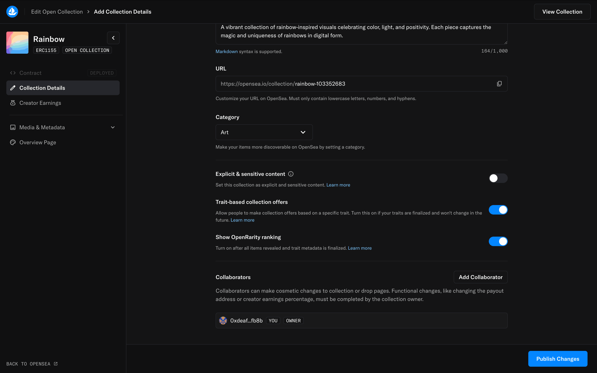 OpenSea Web Crypto & Web3 interface screenshot 15