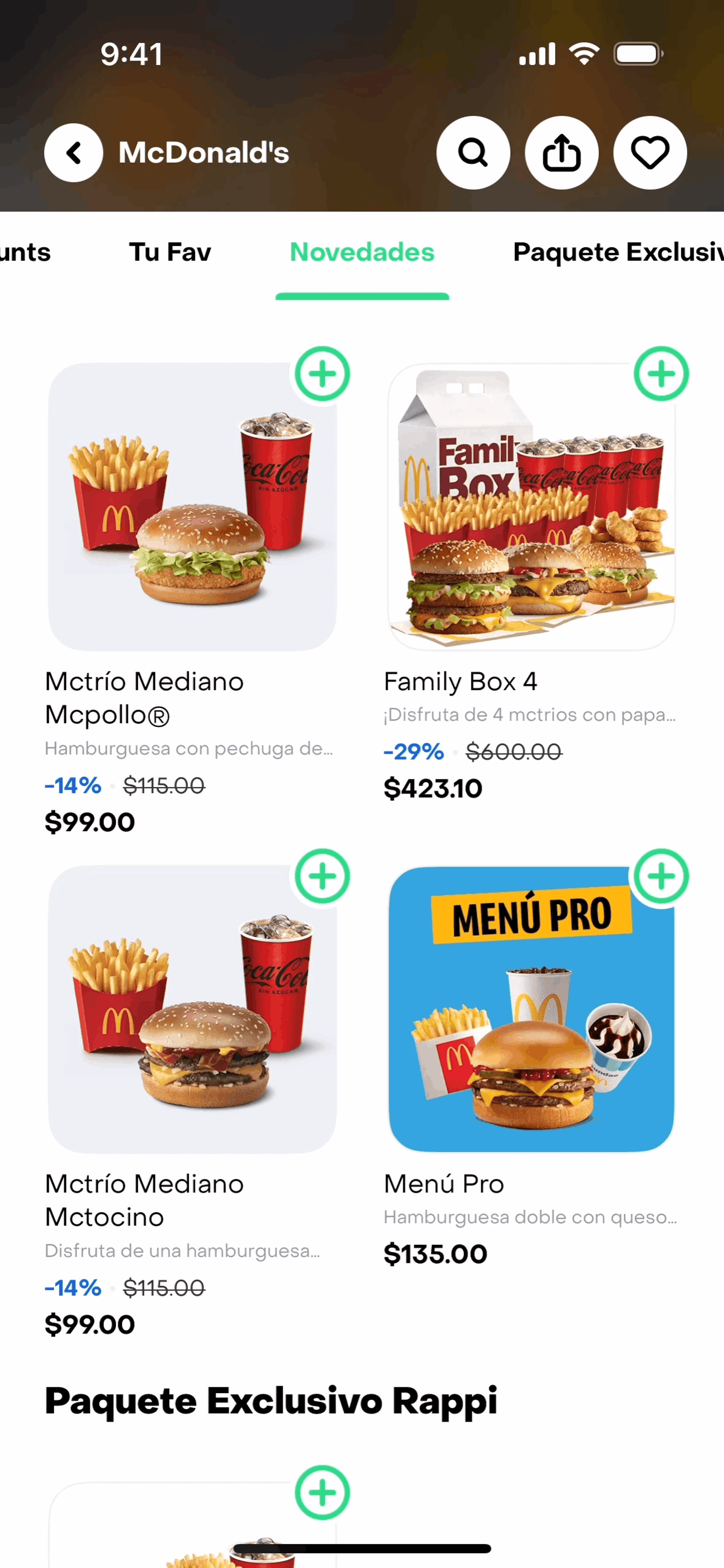 Rappi iOS Food & Drink interface screenshot 2