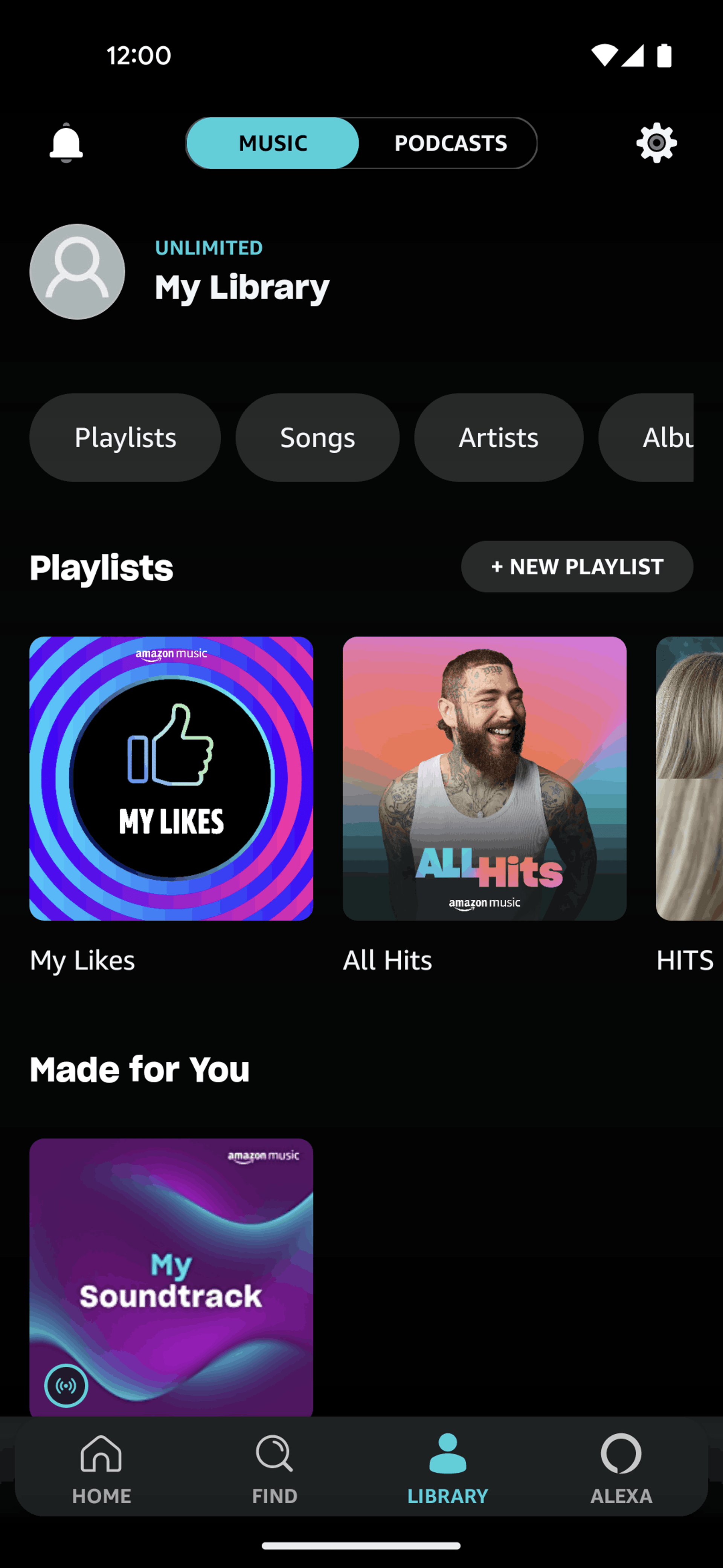 Amazon Music Android Music & Audio interface screenshot 2