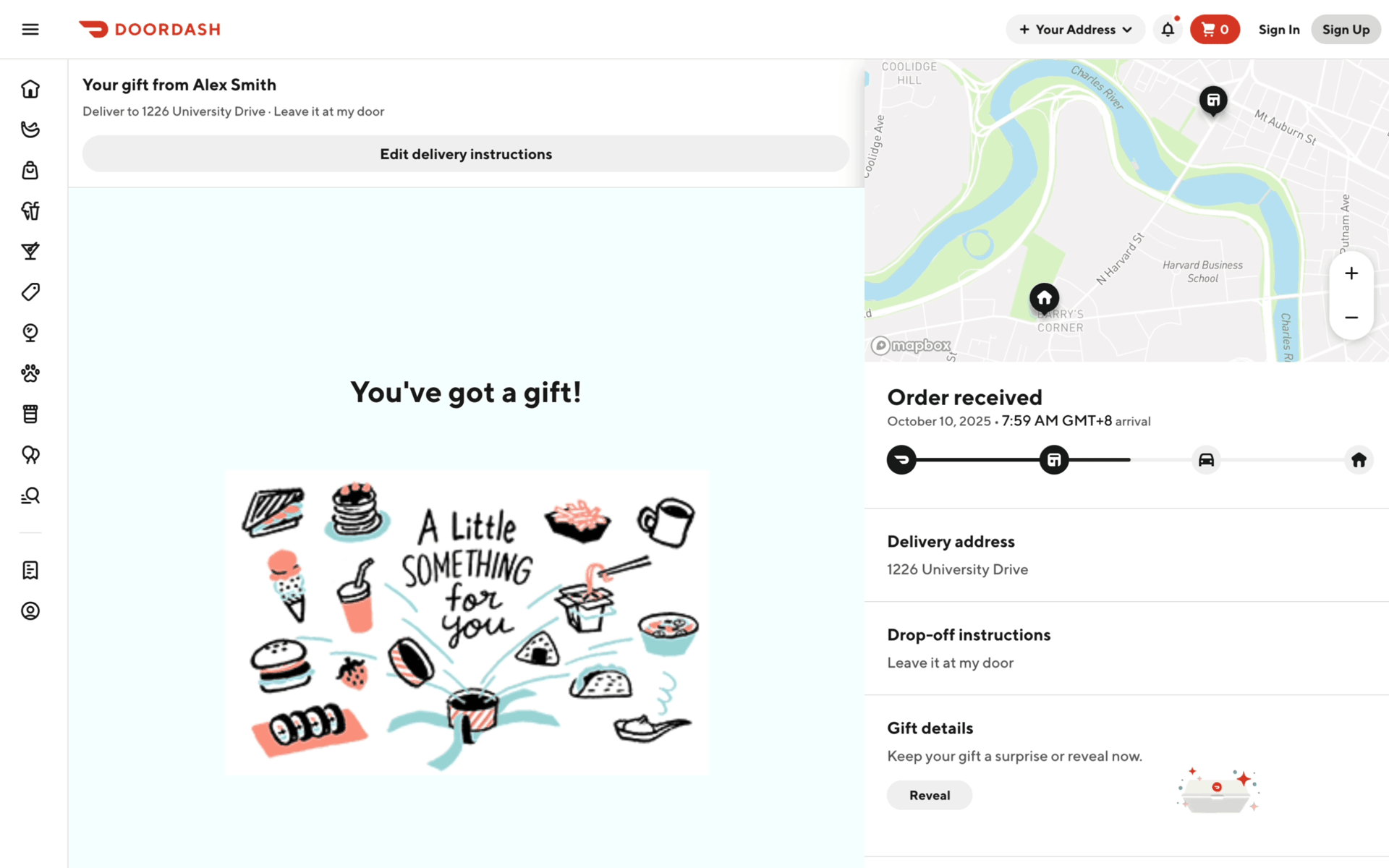 DoorDash Web Shopping interface screenshot 2
