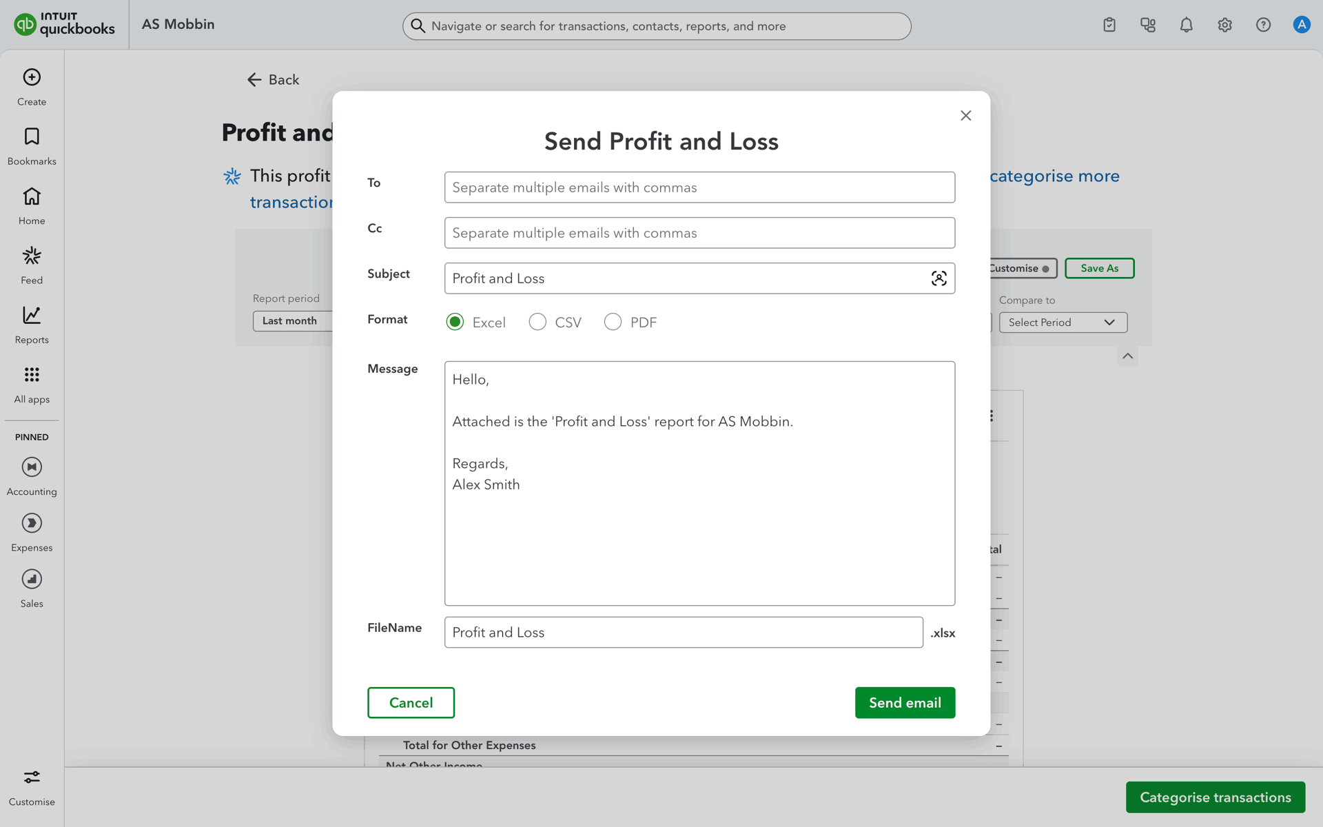QuickBooks Web accounting interface screenshot 6