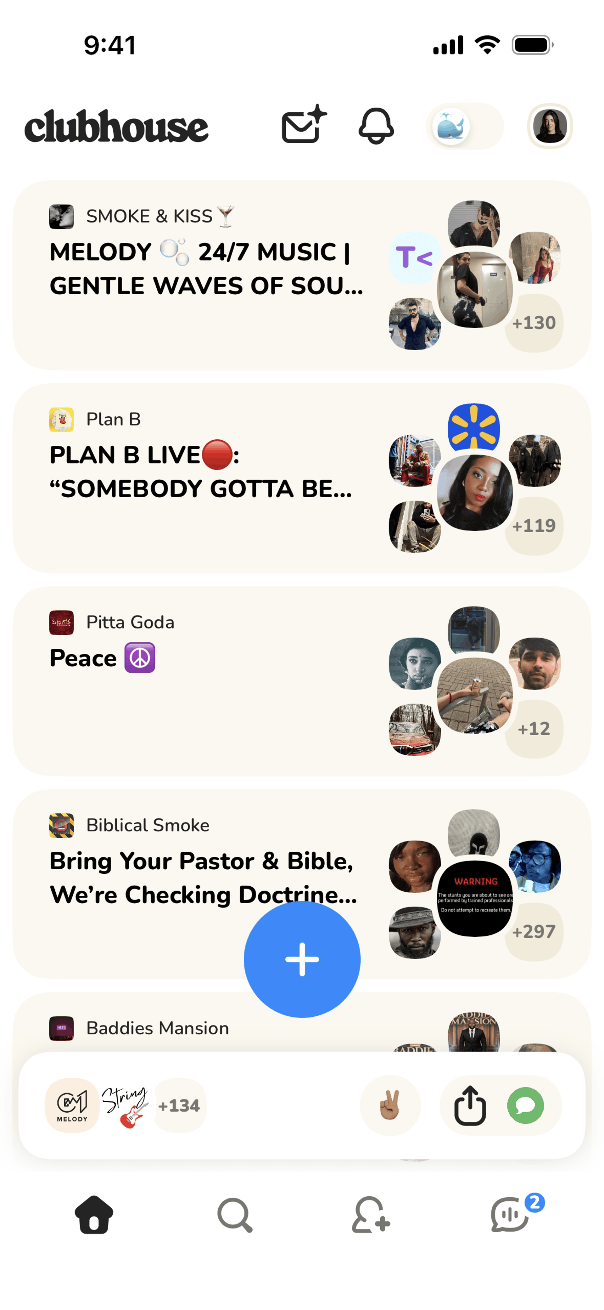 Clubhouse iOS Social Networking interface screenshot 23