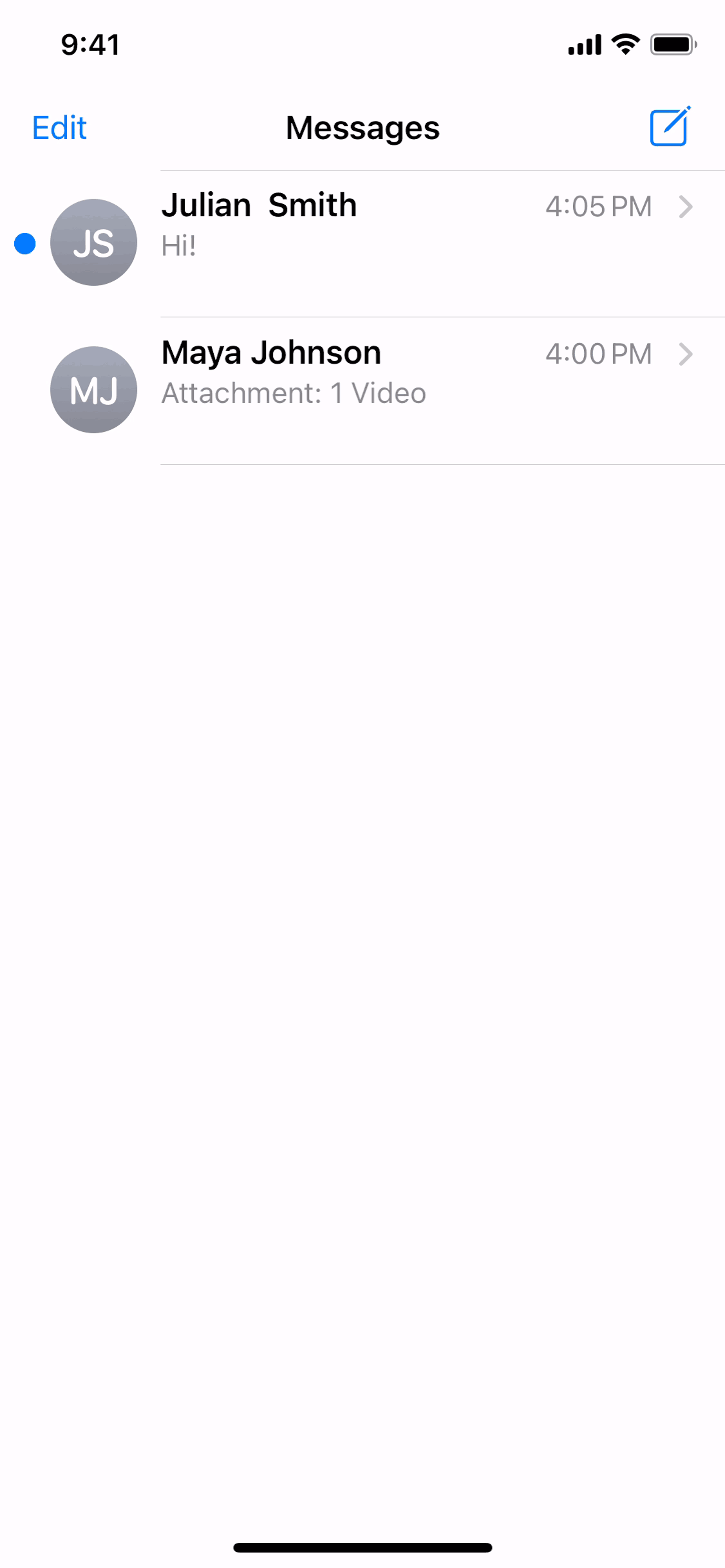 Messages iOS Social Networking interface screenshot 9