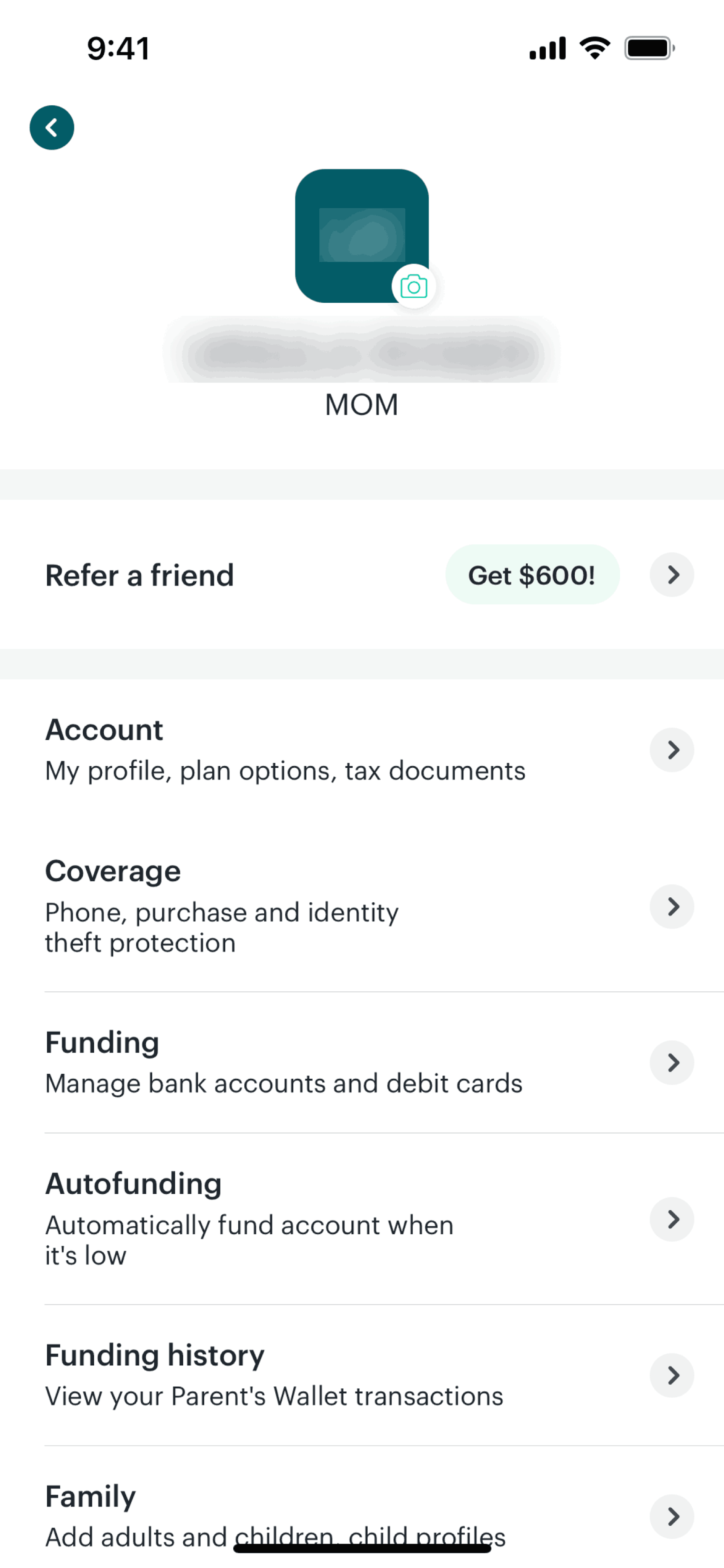 Greenlight iOS Finance interface screenshot 15