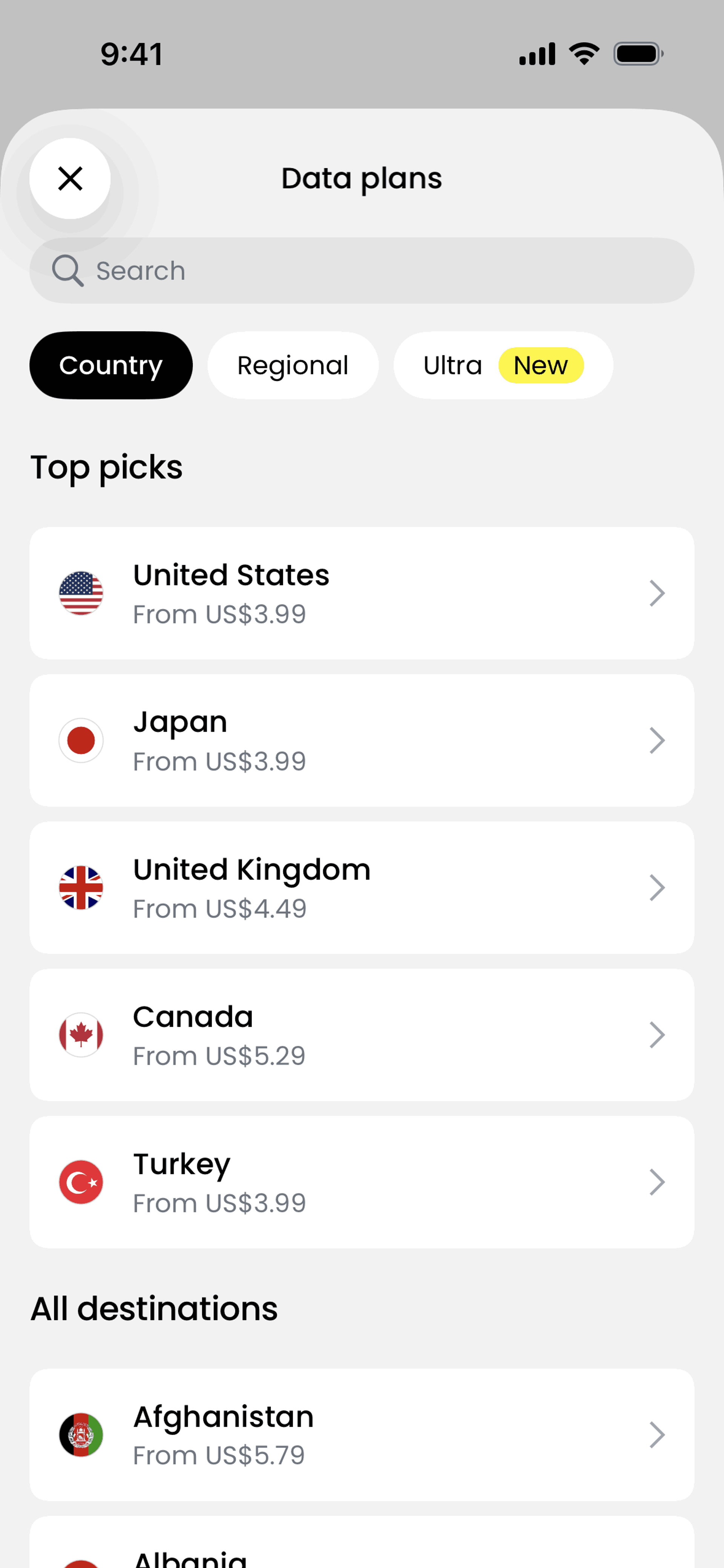 Saily iOS Travel & Transportation interface screenshot 5