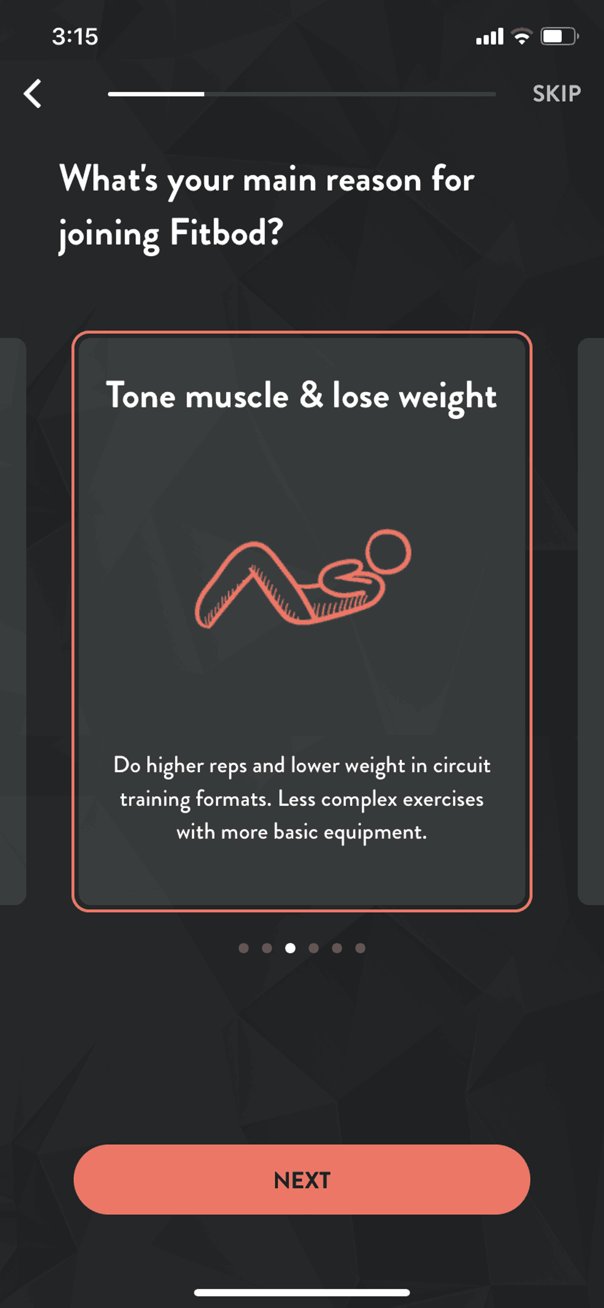Fitbod iOS Health & Fitness interface screenshot 9