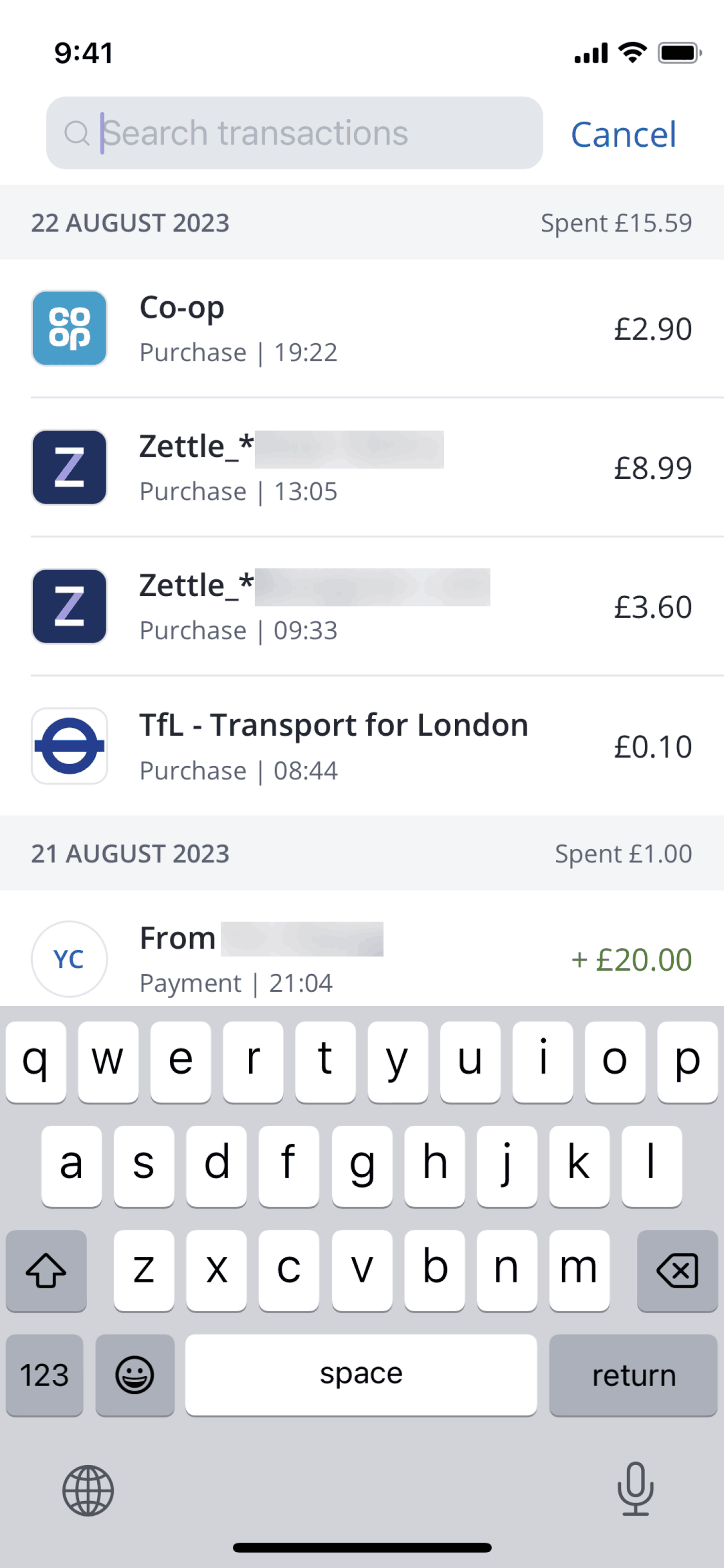 Chase UK iOS Finance interface screenshot 9