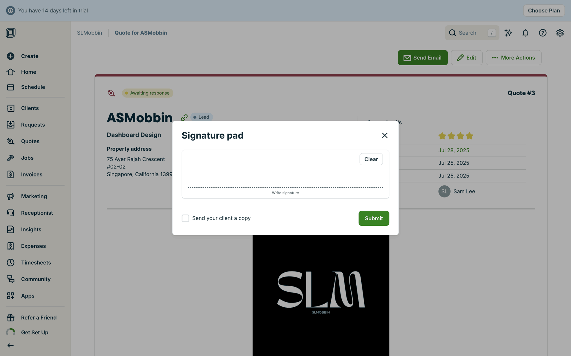 Jobber Web Business interface screenshot 23