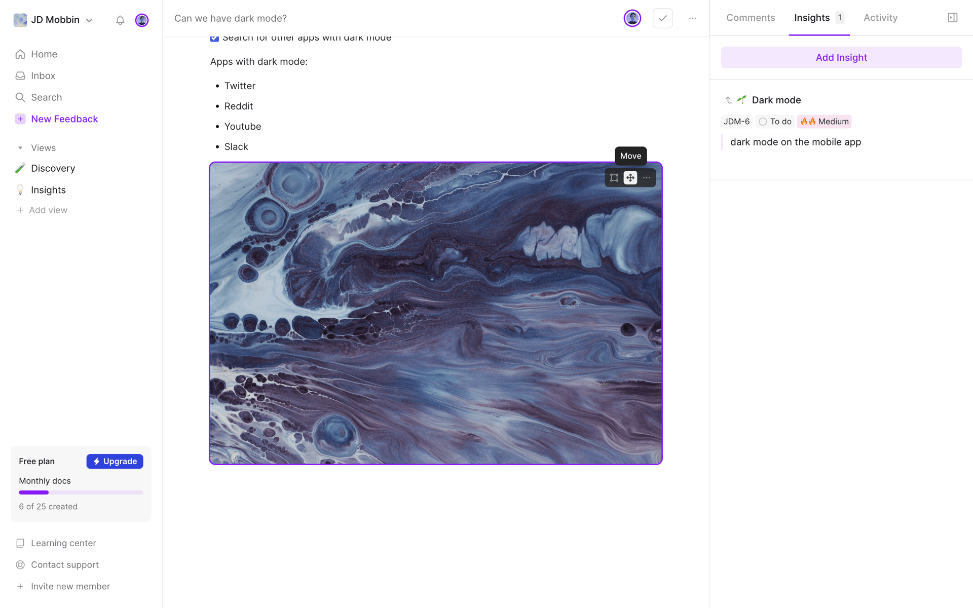 Cycle Web Productivity interface screenshot 10