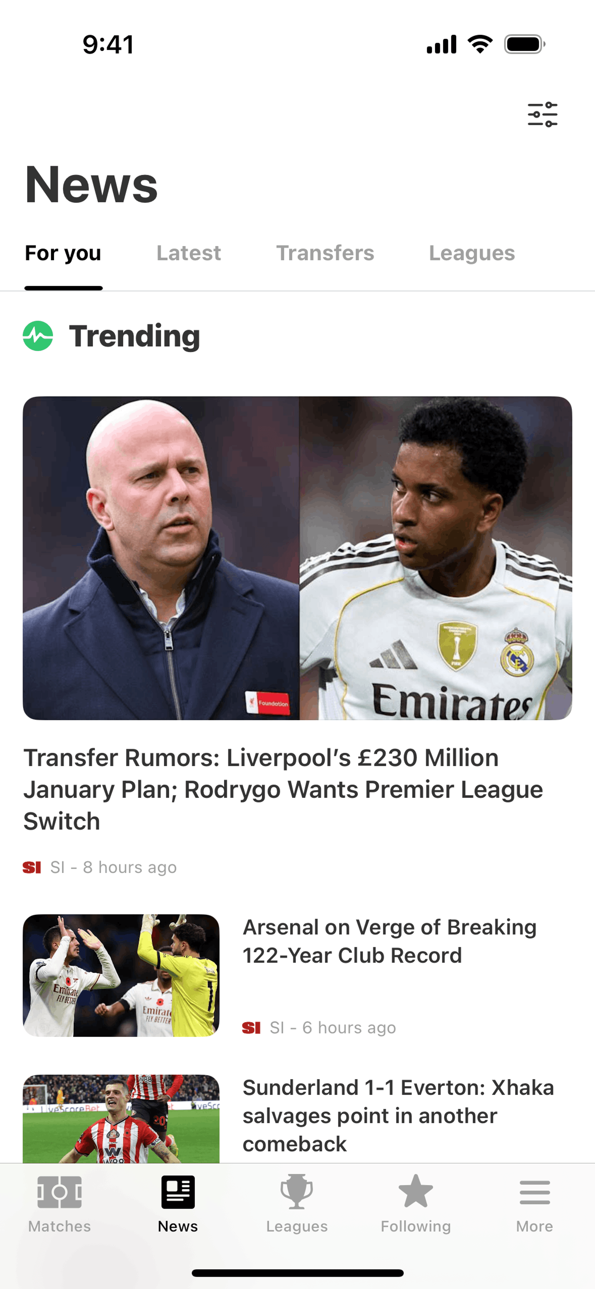 FotMob iOS Sports interface screenshot 10
