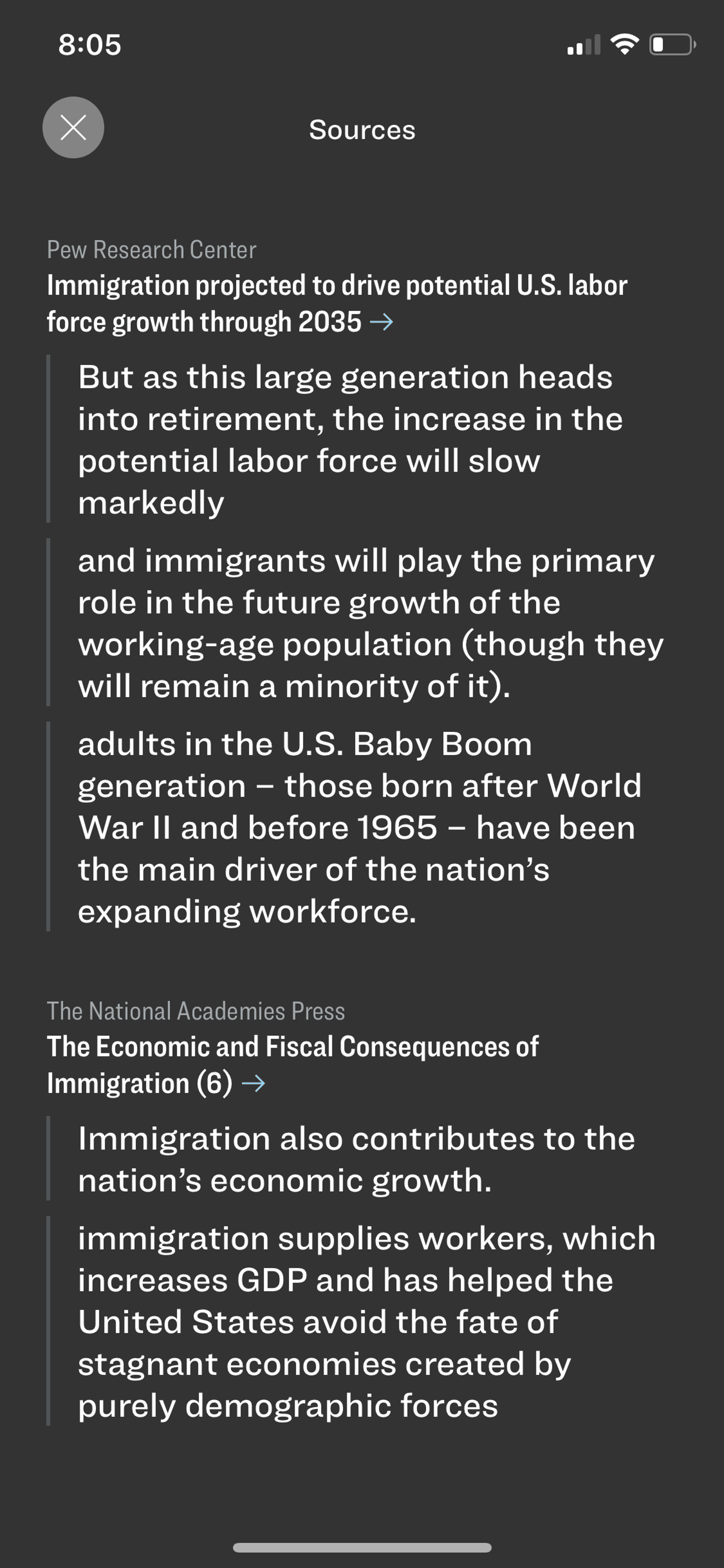 Sift iOS News interface screenshot 13