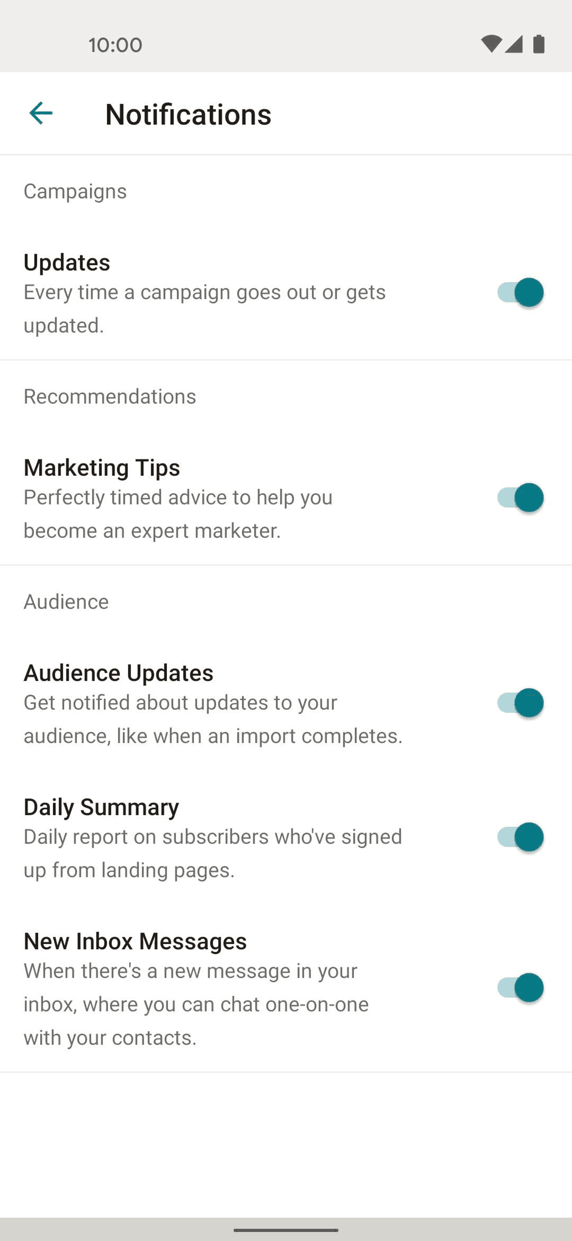 Mailchimp Android Business interface screenshot 22