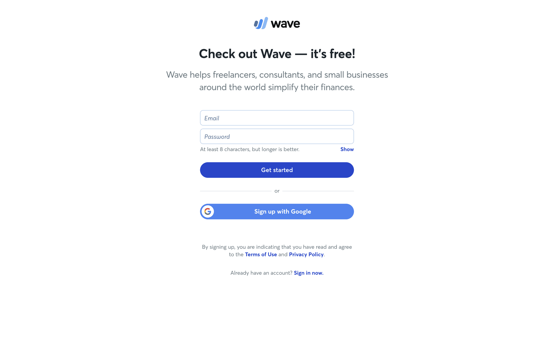 Wave Web Business interface screenshot 4