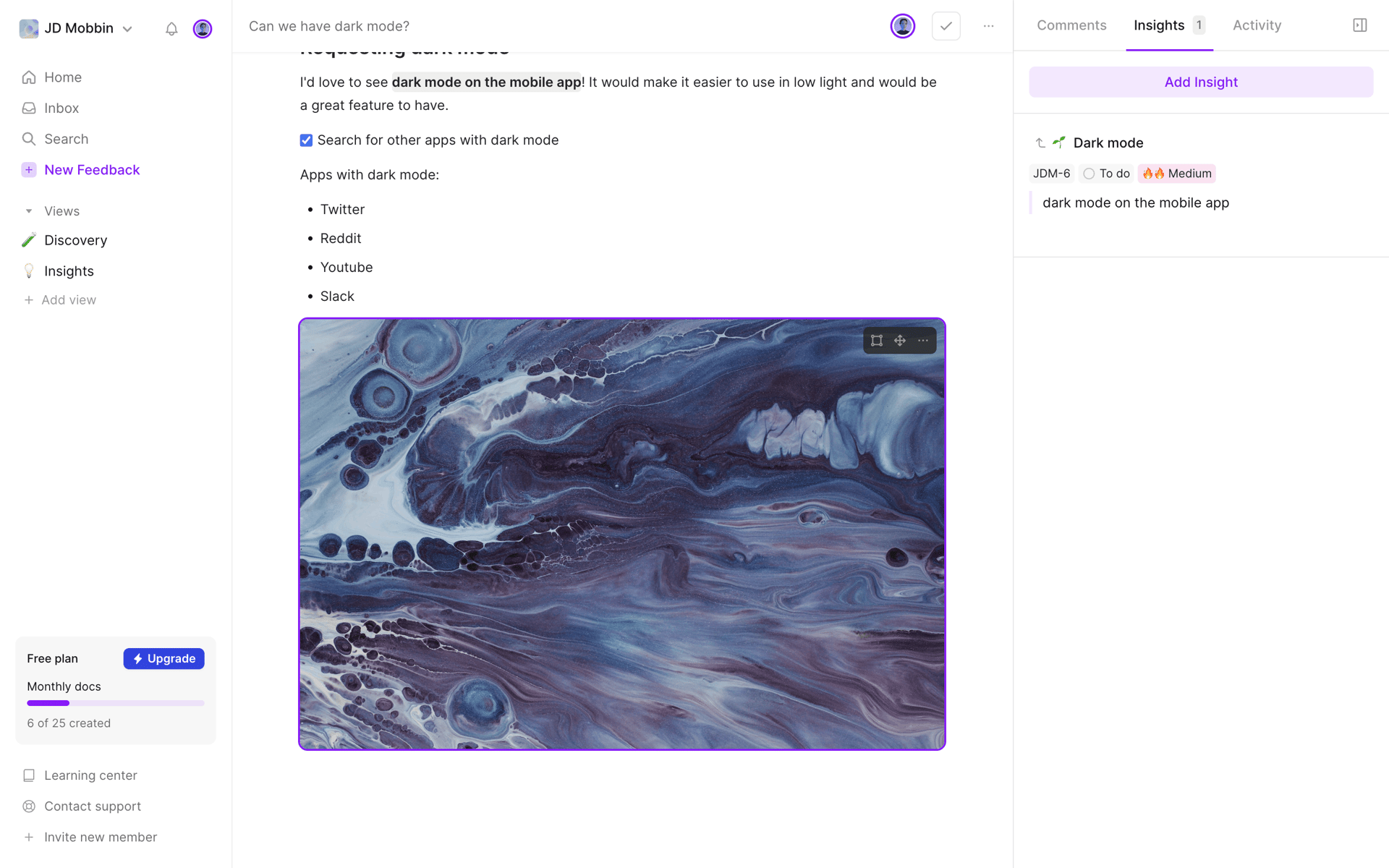 Cycle Web Productivity interface screenshot 9