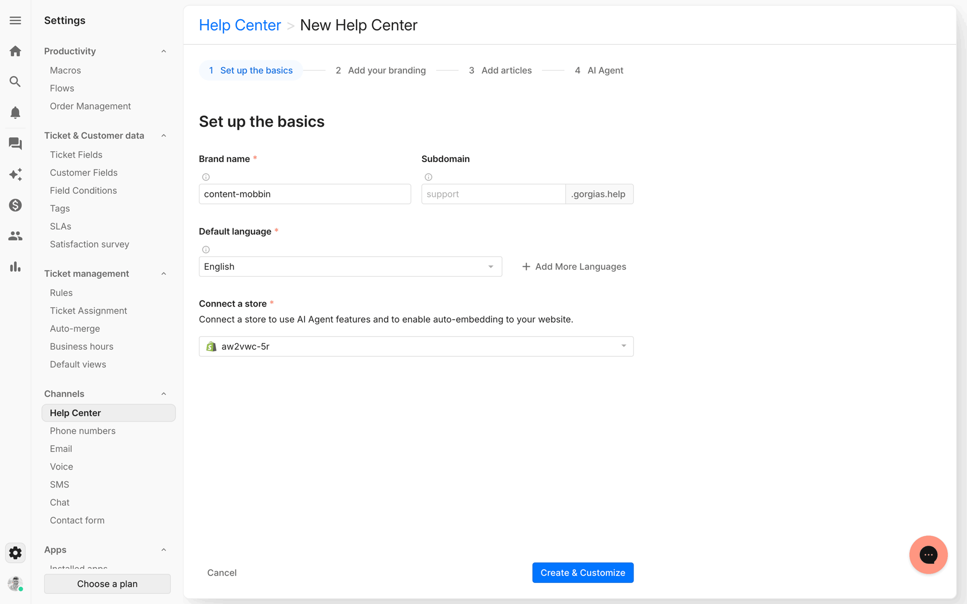 Gorgias Web Business interface screenshot 24