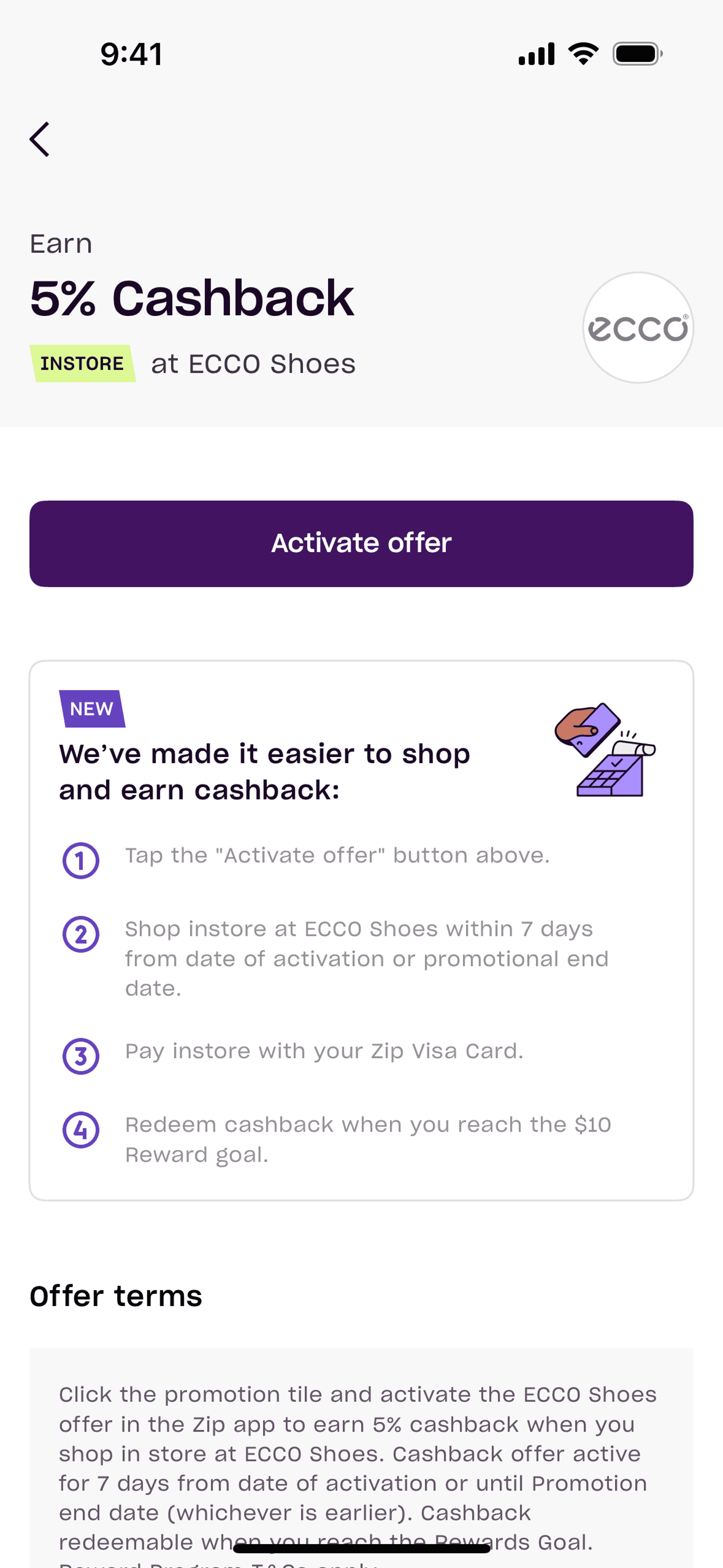 Zip iOS Finance interface screenshot 8
