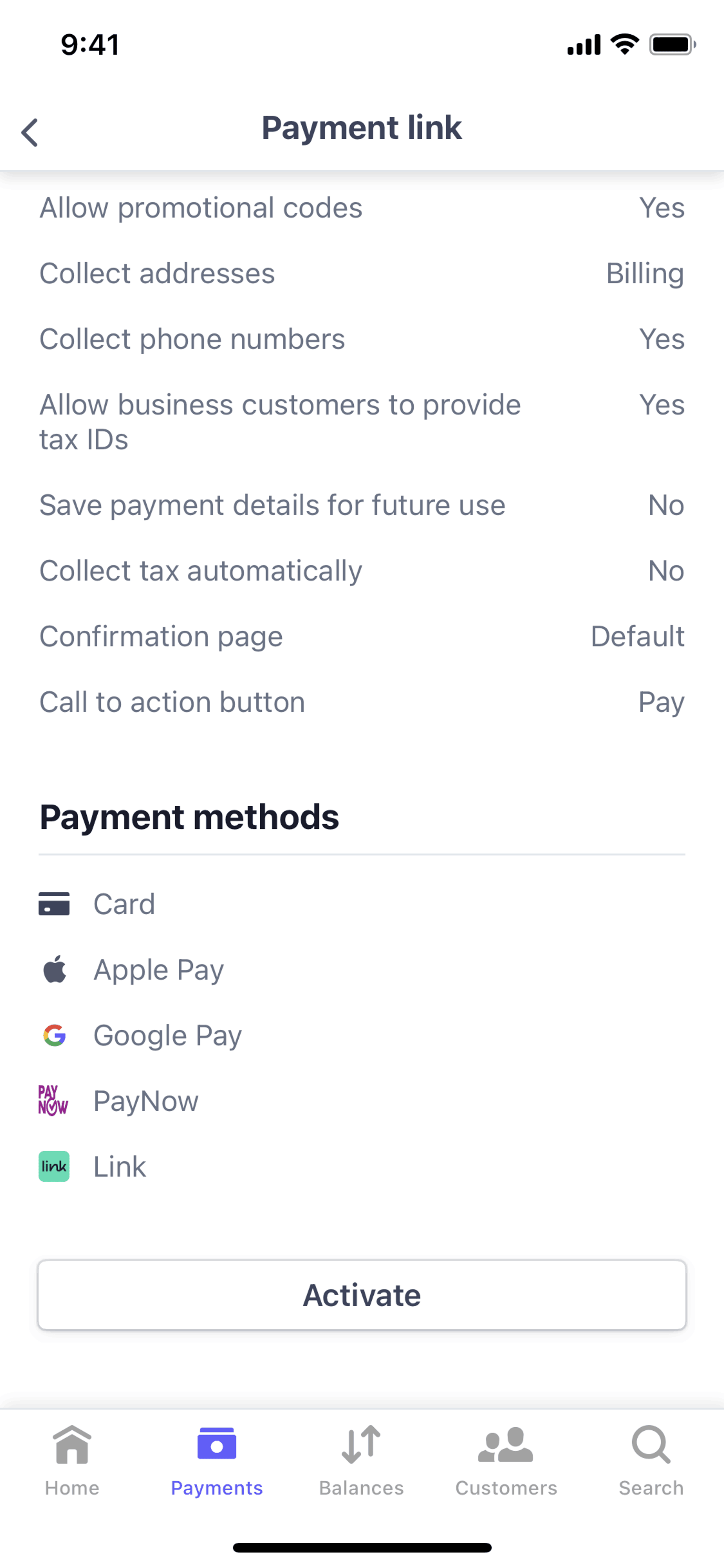 Stripe Dashboard iOS Finance interface screenshot 11