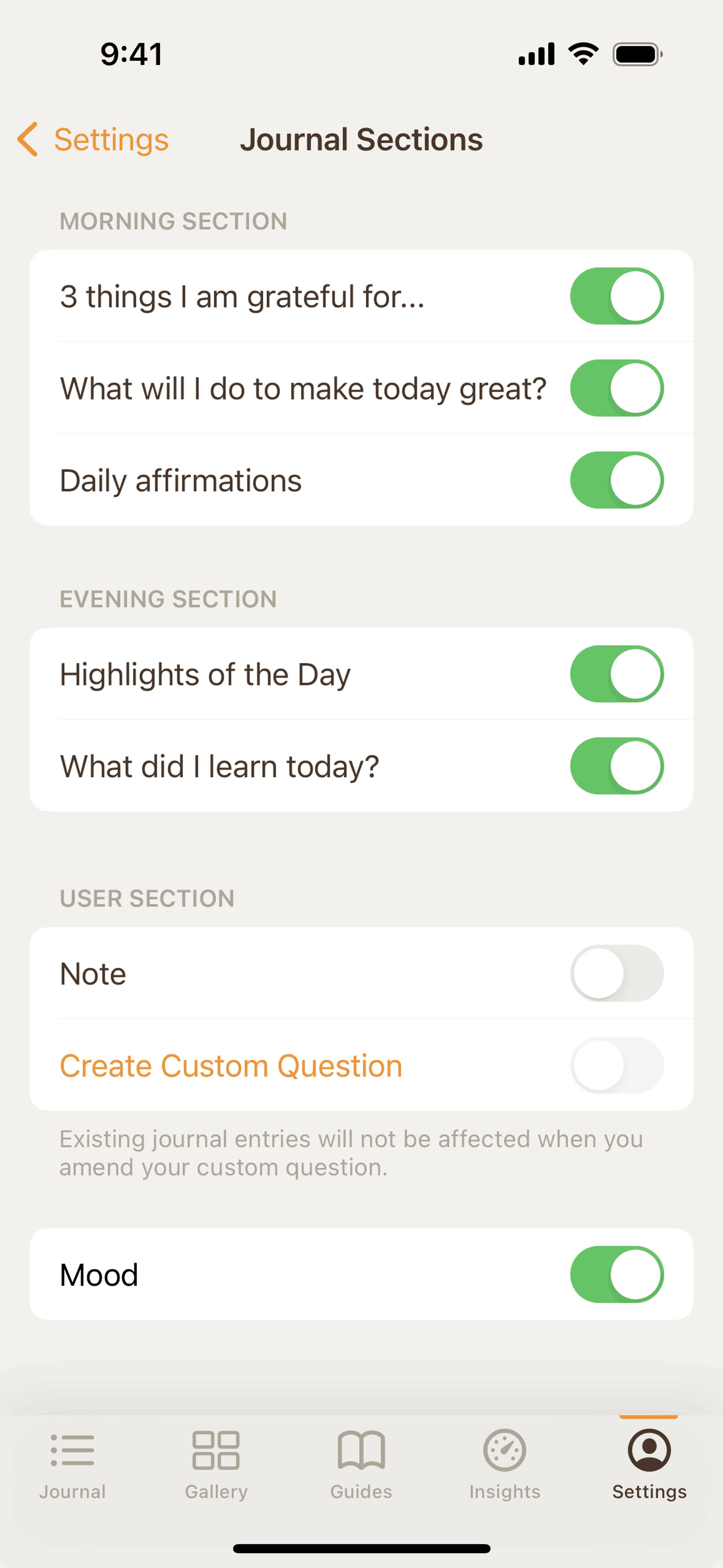 5 Minute Journal iOS Health & Fitness interface screenshot 14