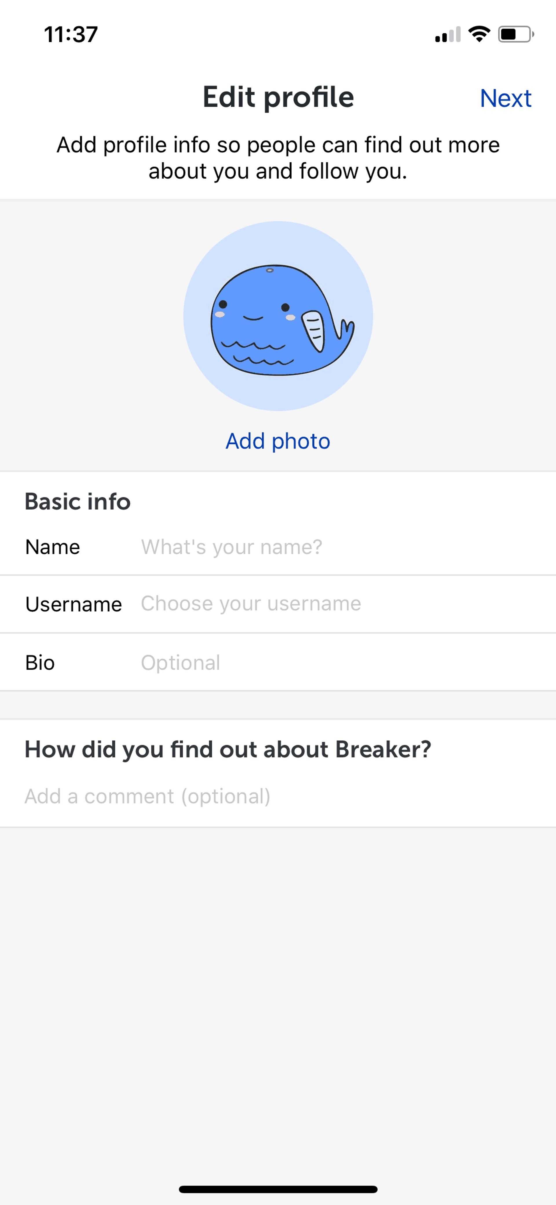 Breaker iOS Social Networking interface screenshot 4