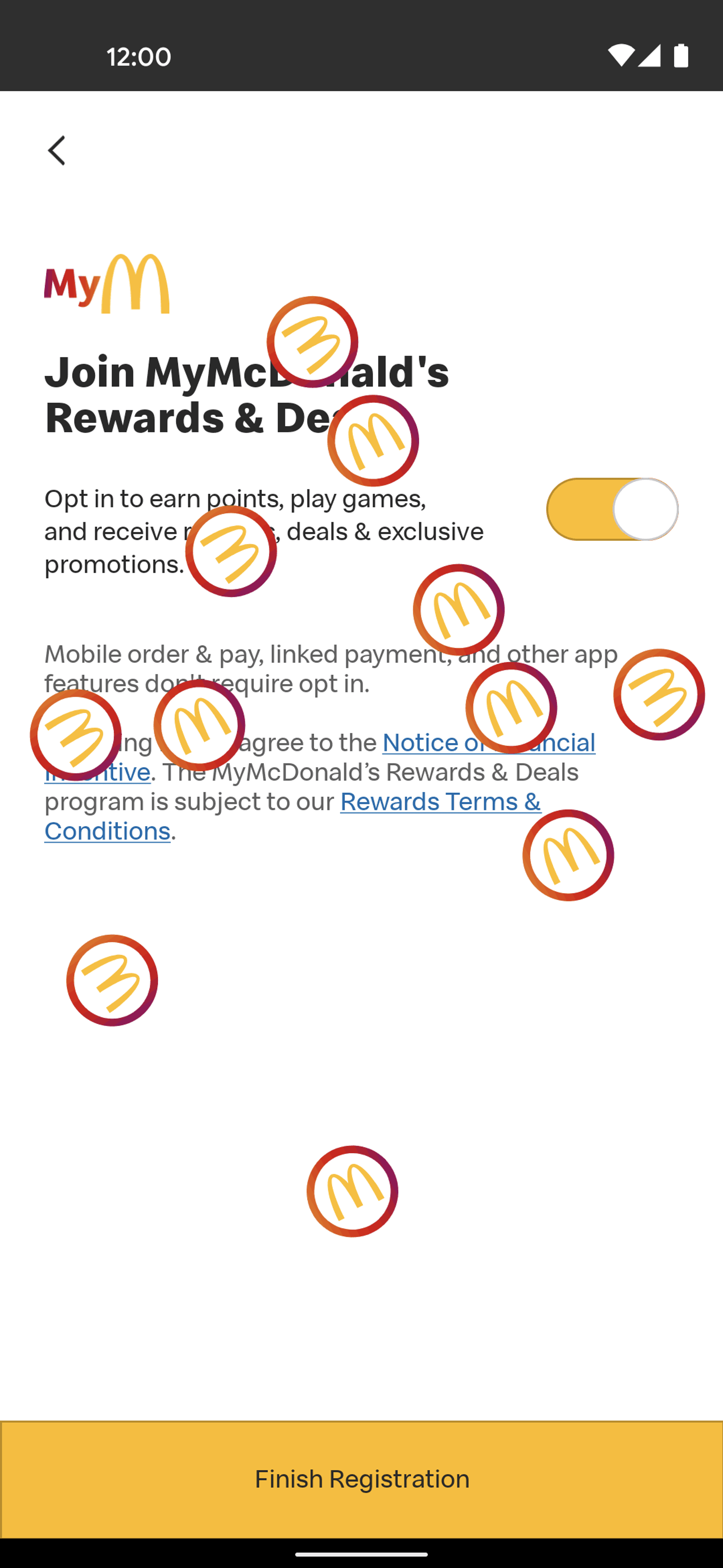 McDonald's Android Food & Drink interface screenshot 11