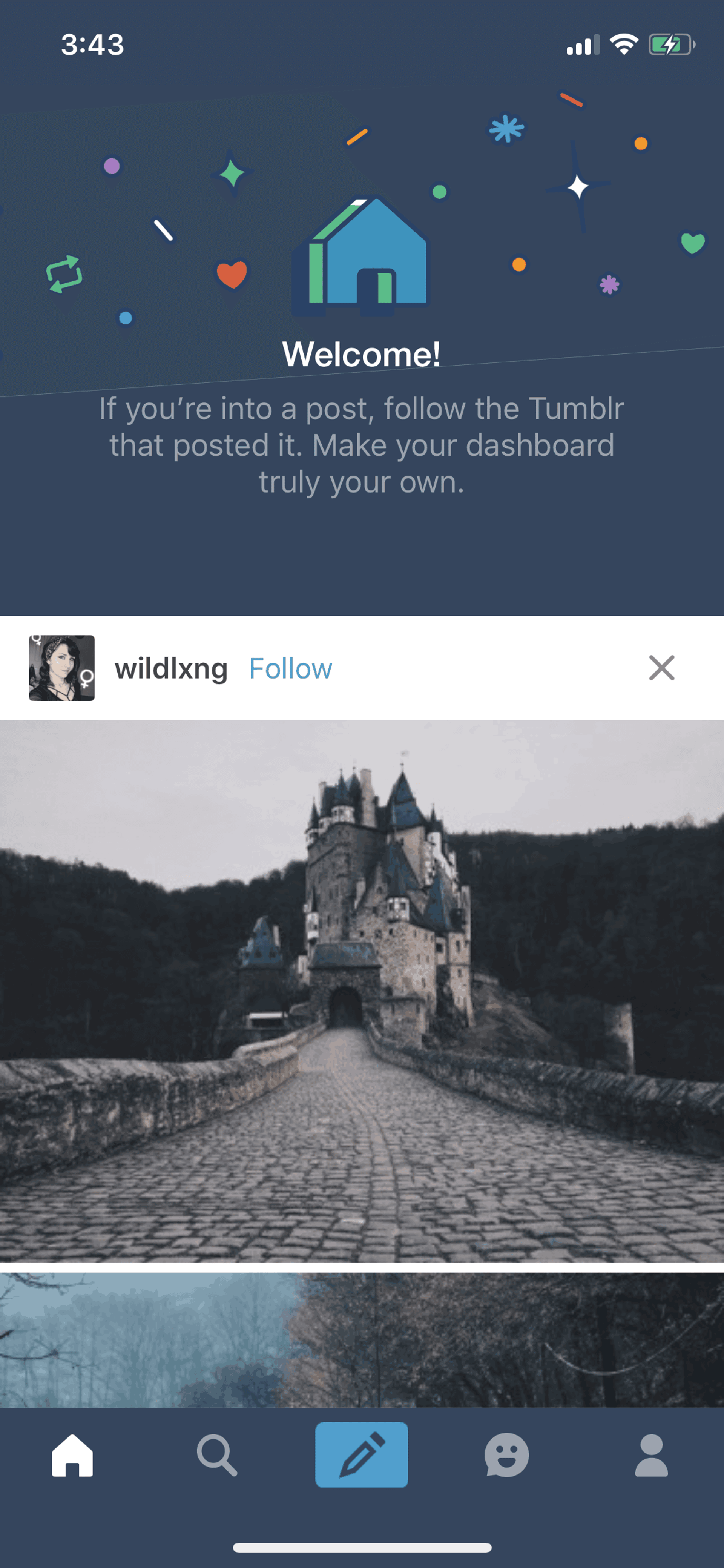 Tumblr iOS Social Networking interface screenshot 8
