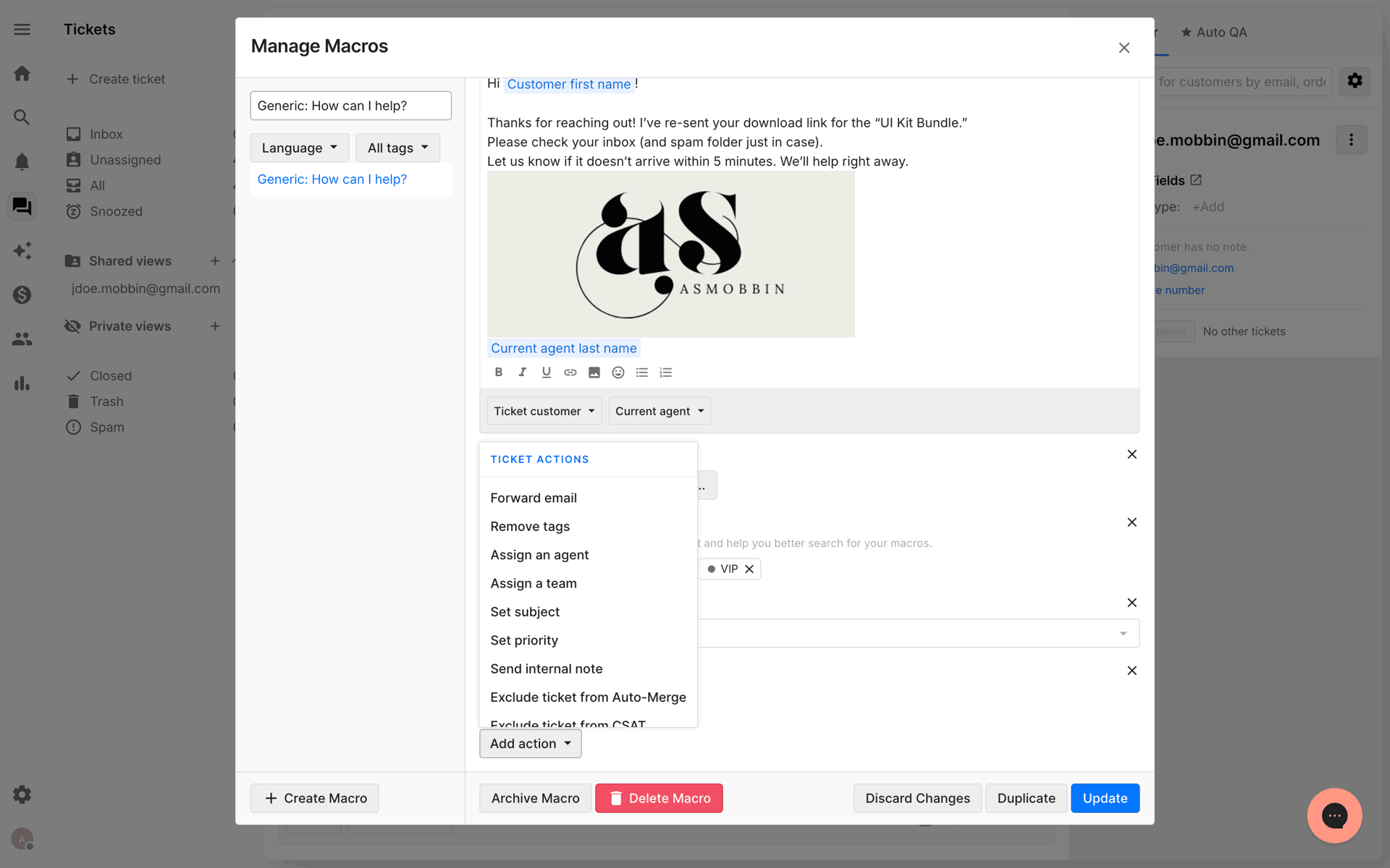 Gorgias Web Business interface screenshot 14