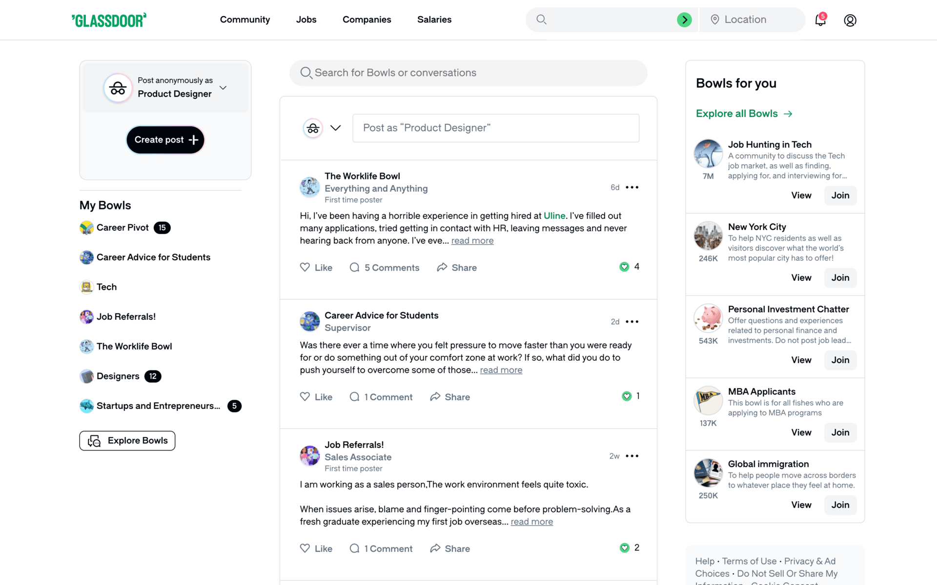 Glassdoor Web Business interface screenshot 2