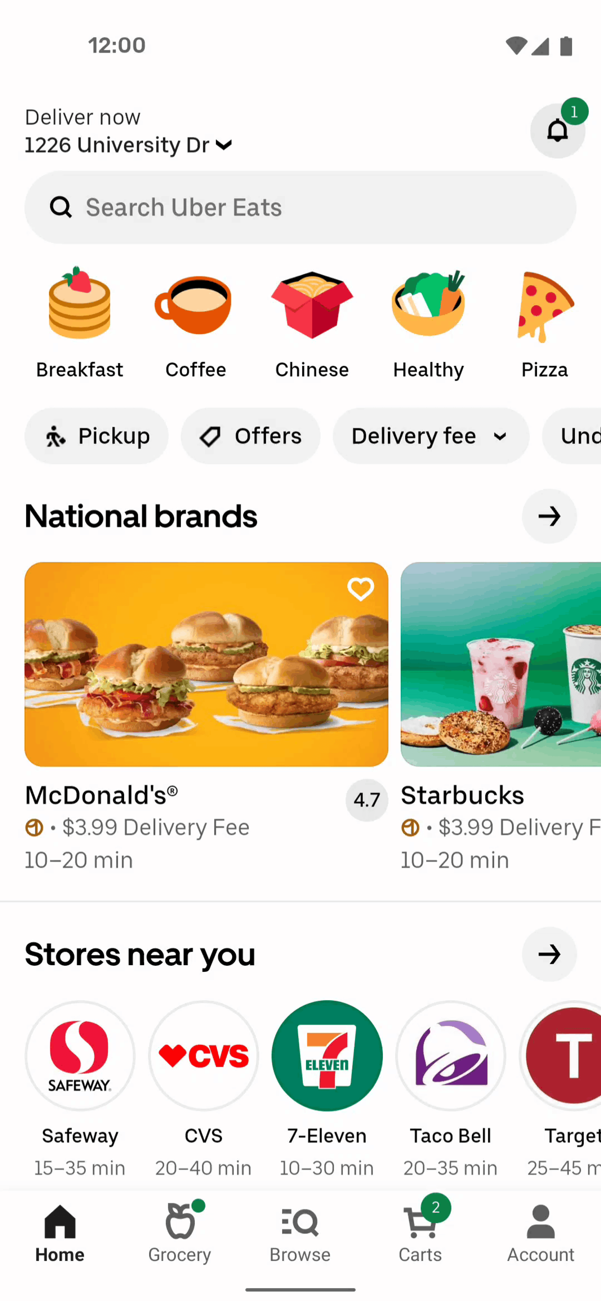 Uber Eats Android Food & Drink interface screenshot 3