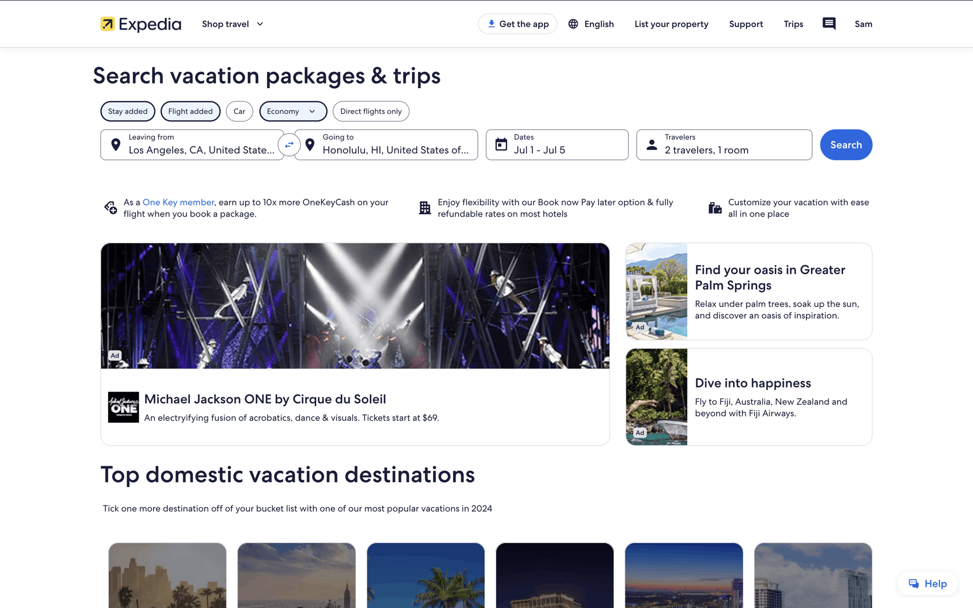 Expedia Web Travel & Transportation interface screenshot 23