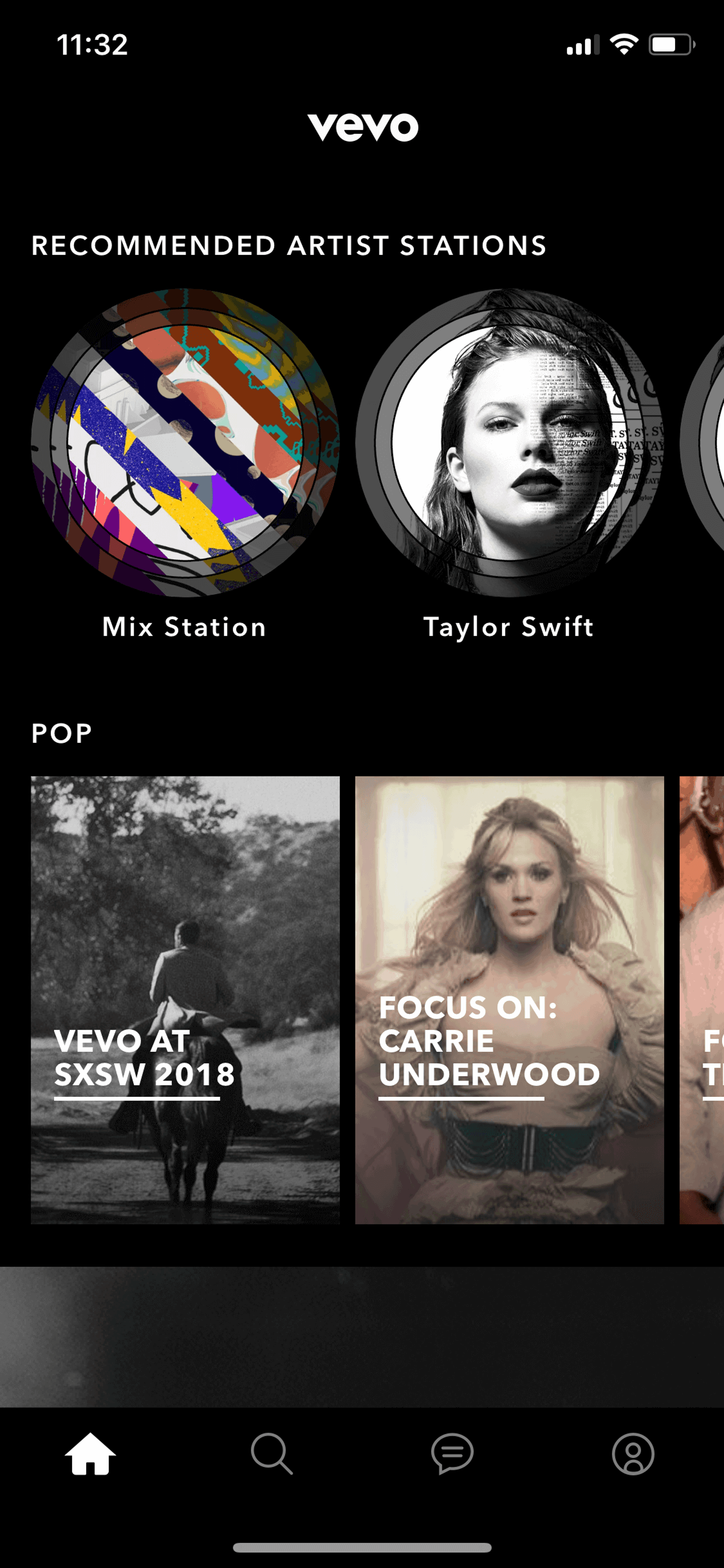 Vevo iOS Music & Audio interface screenshot 5