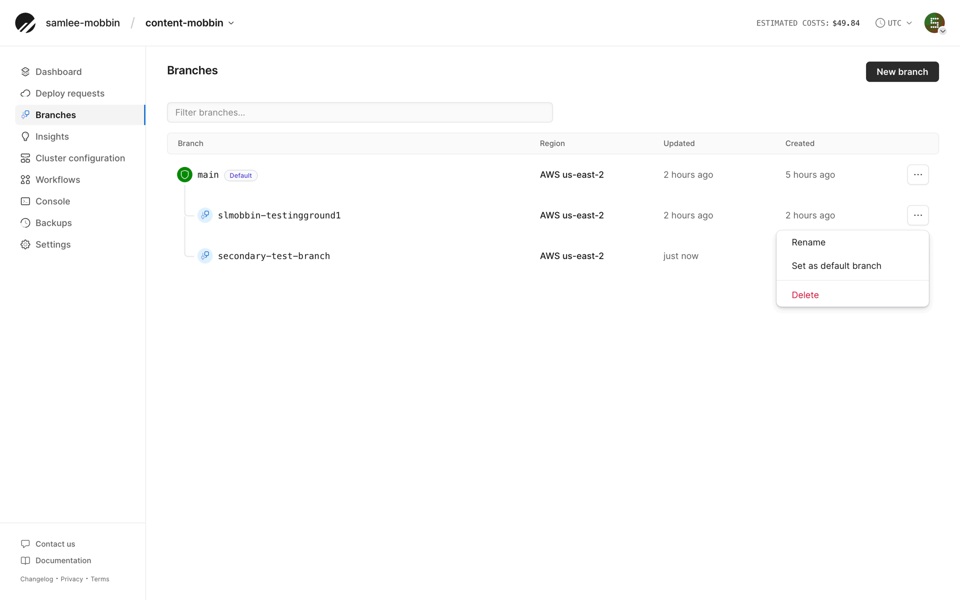 PlanetScale Web Developer Tools interface screenshot 4