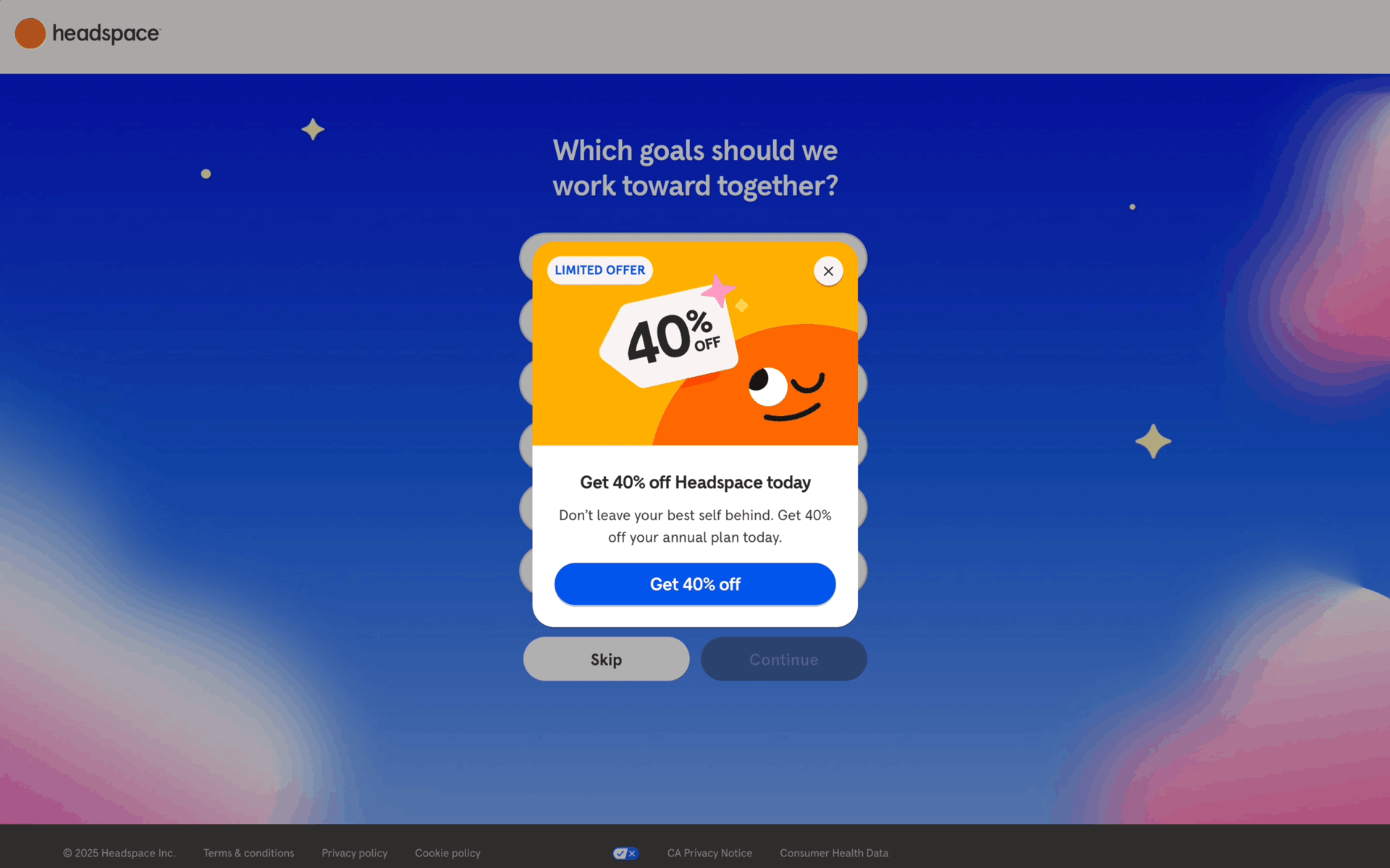 Headspace Web Health & Fitness interface screenshot 2