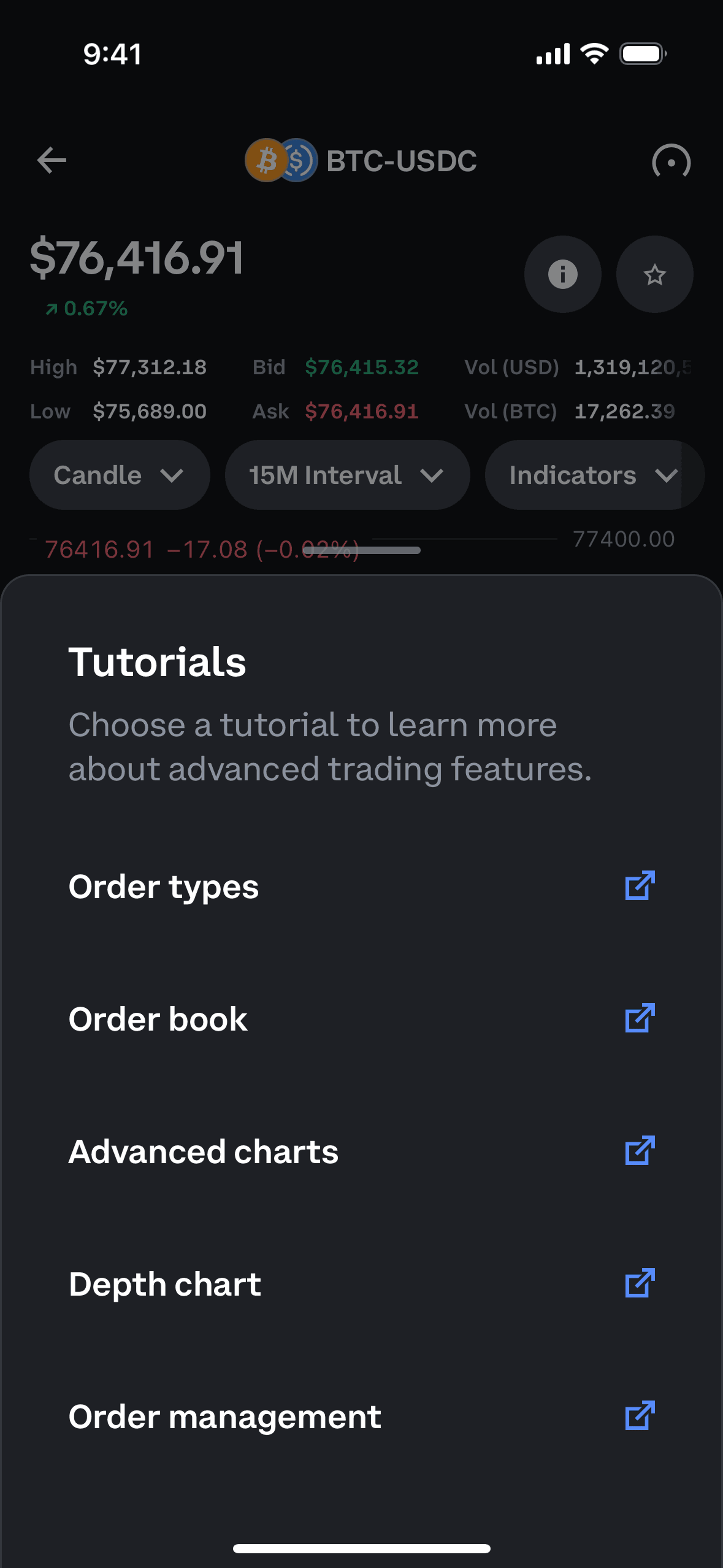 Coinbase iOS Finance interface screenshot 12