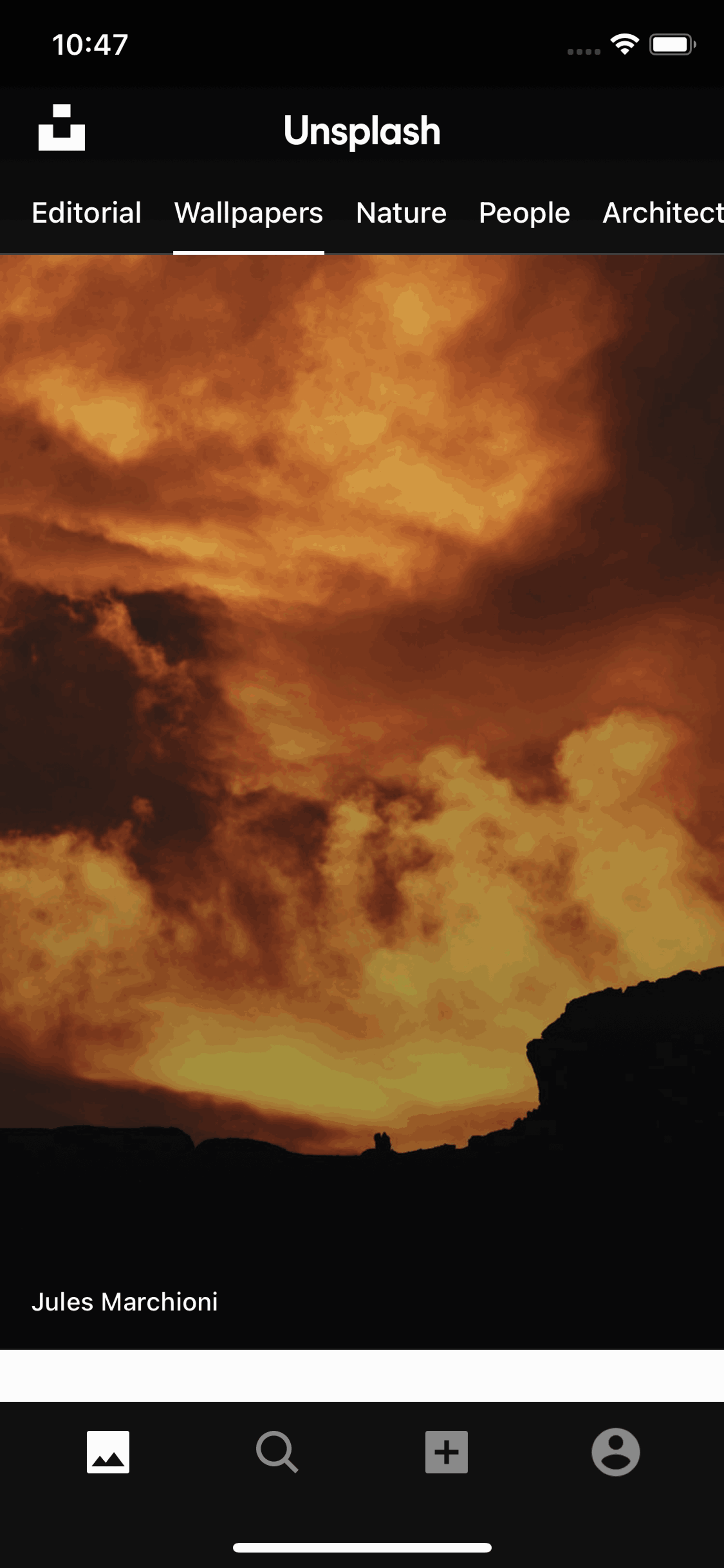 Unsplash iOS Photo & Video interface screenshot 3