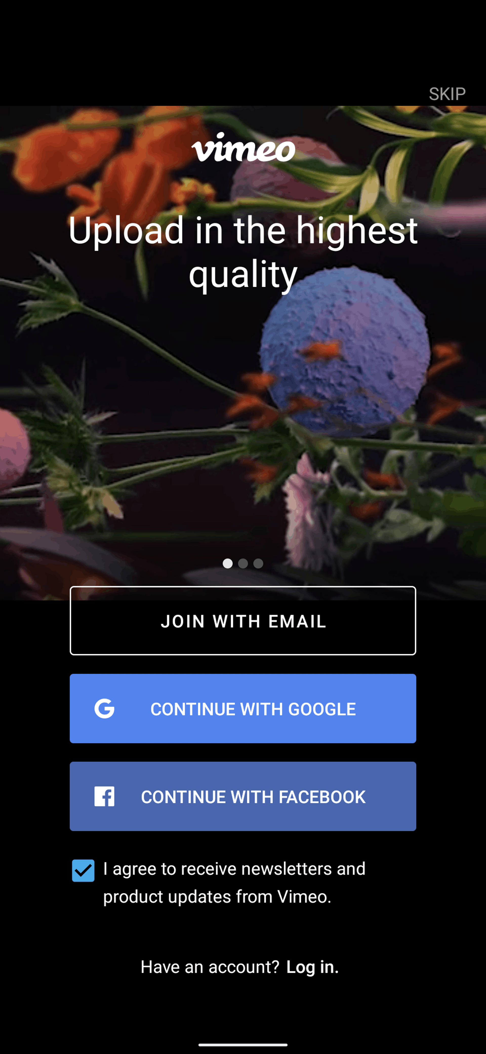 Vimeo Android Photo & Video interface screenshot 2
