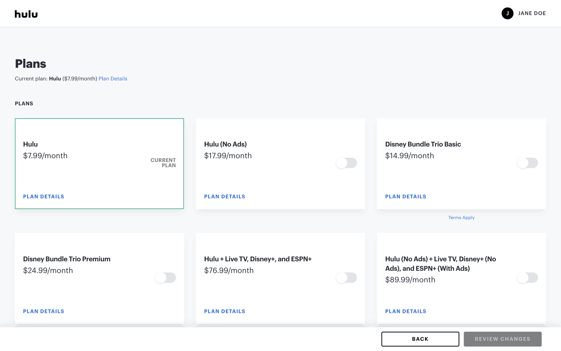 Hulu Web Entertainment interface screenshot 5